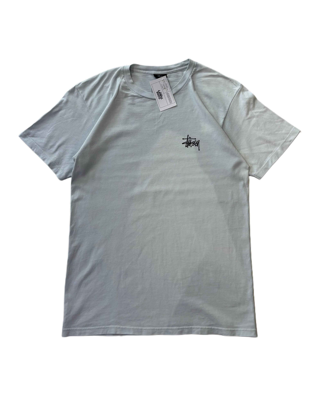 Stussy classic logo T-shirt Baby blue (M) - Gods Thrift Athens