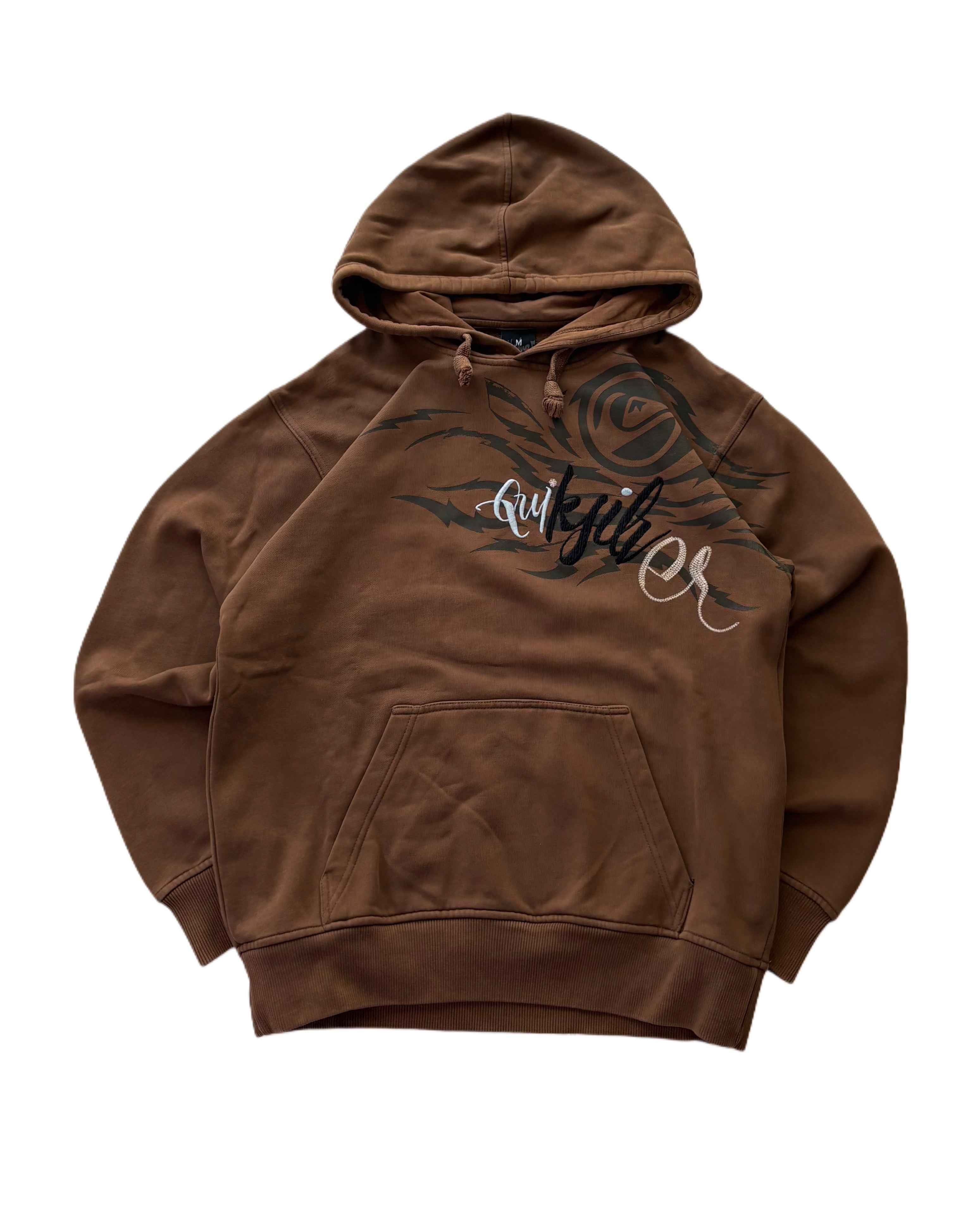 00s Quiksilver Hoodie Brown (M) - Gods Thrift Athens