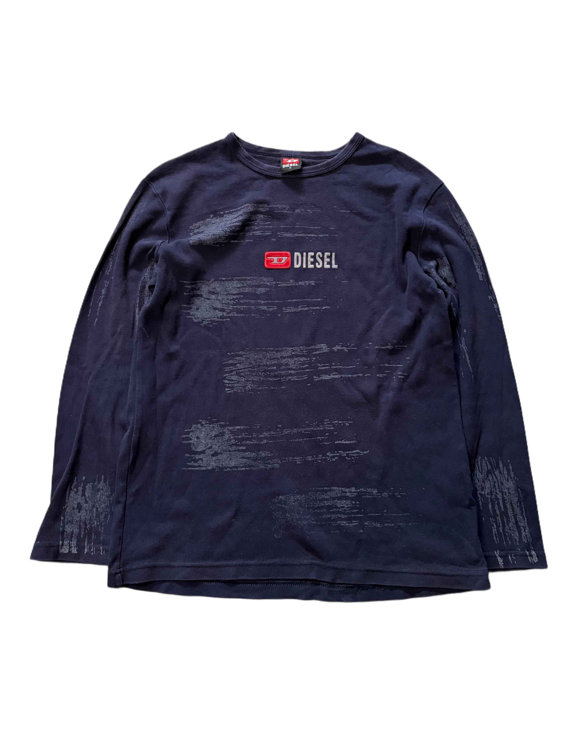 Diesel Longsleeve T-shirt Navy Blue (M) - Gods Thrift Athens