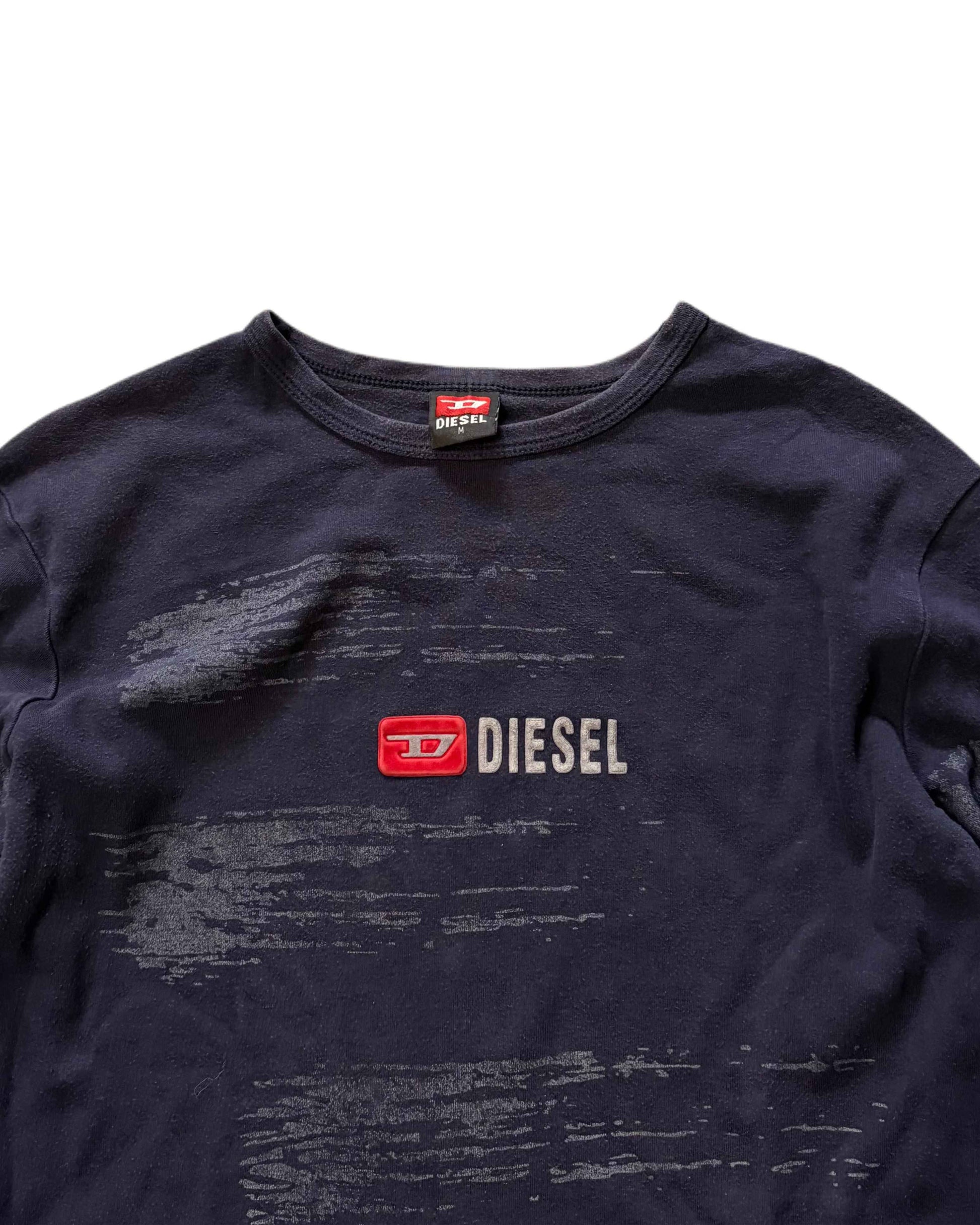 Diesel Longsleeve T-shirt Navy Blue (M) - Gods Thrift Athens