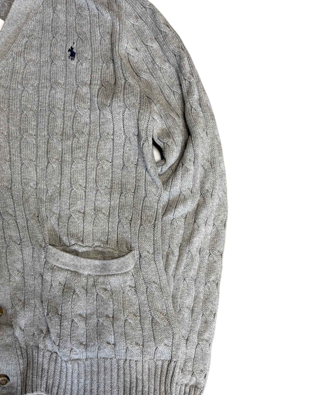 Polo Ralph Lauren Knit Cardigan in Grey (M) - Gods Thrift Athens