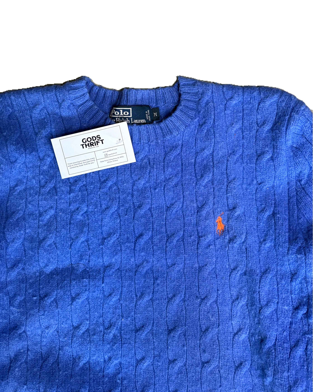 Polo Ralph Lauren Wool Knit Sweater Blue (Womens M) - Gods Thrift Athens