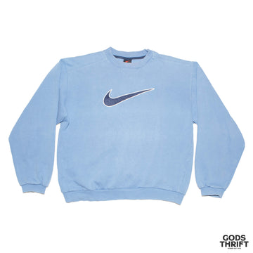 Nike center swoosh Baby blue (S) - Gods Thrift Athens