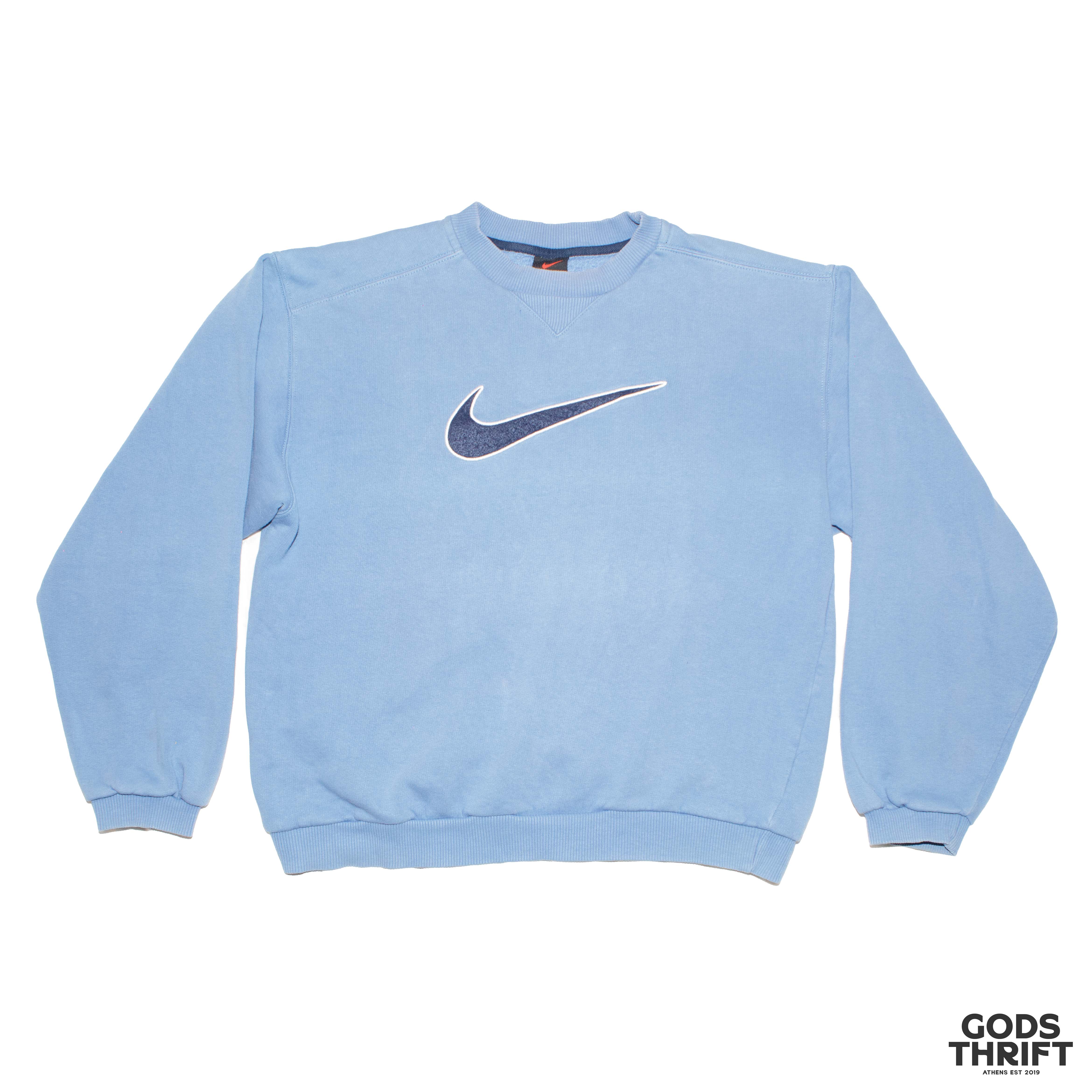 Nike center swoosh Baby blue (S) - Gods Thrift Athens