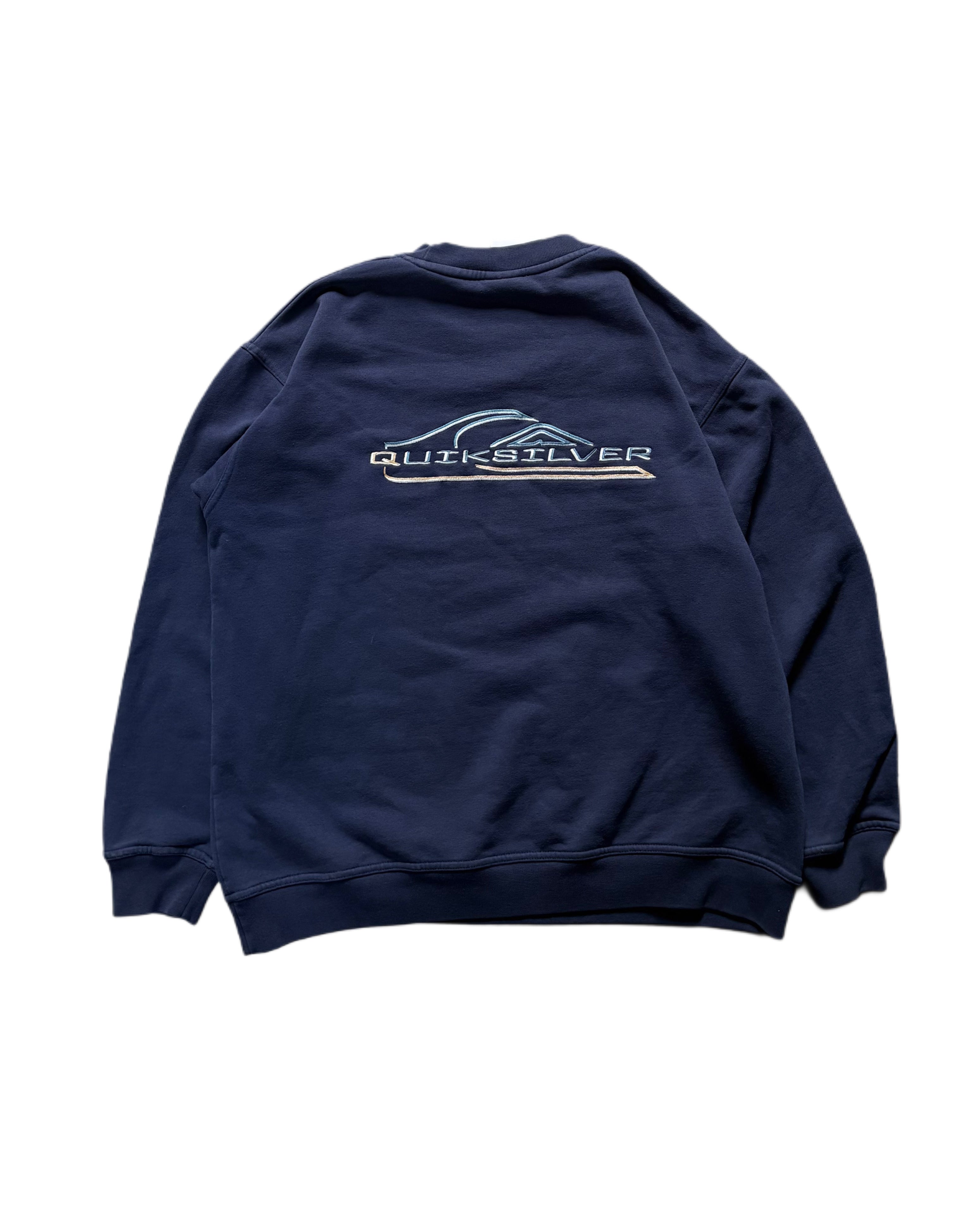 Vintage Quiksilver Crewneck Navy Blue (M) - Gods Thrift Athens