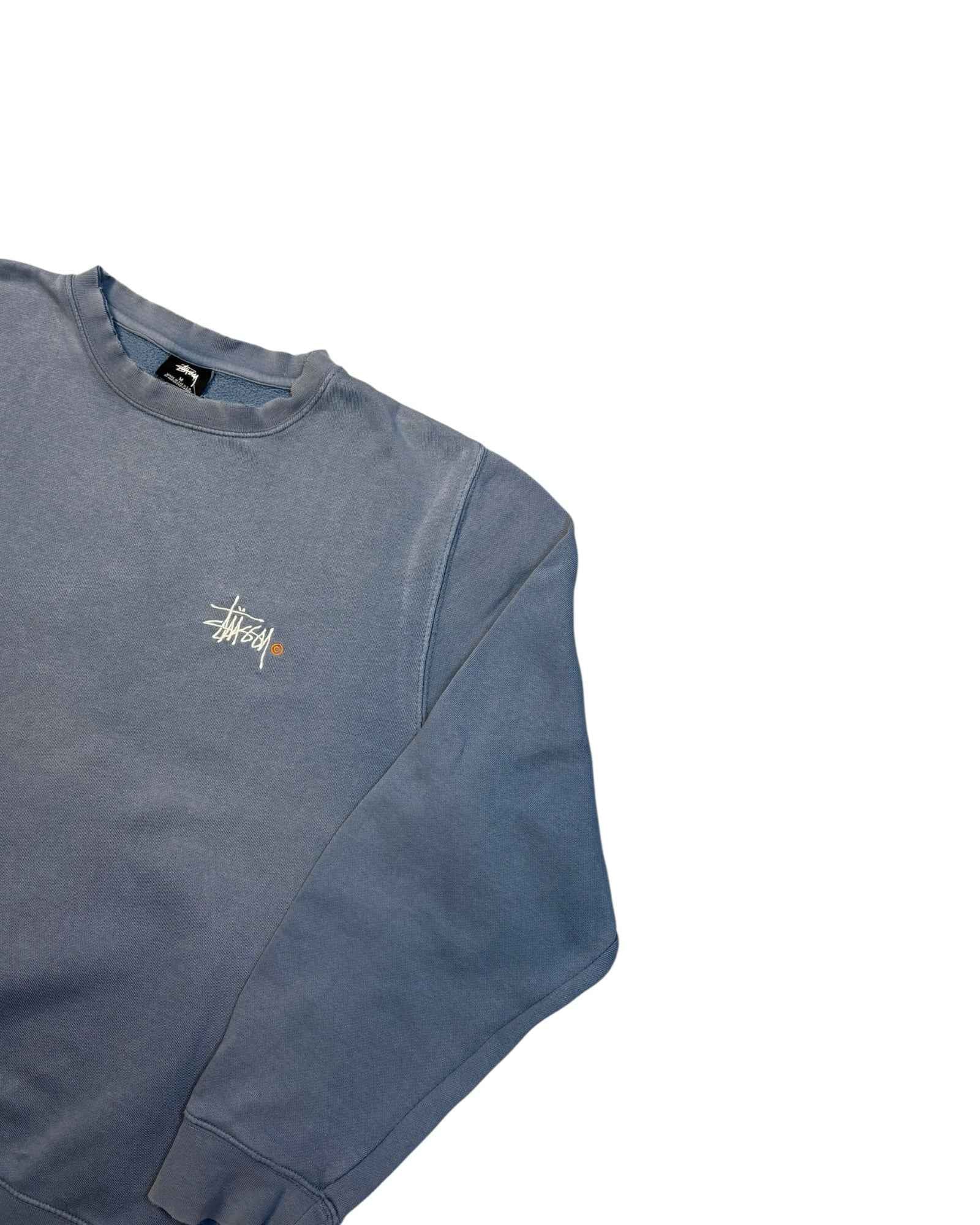 Vintage 2000s Stüssy Crewneck – Washed Navy | Made in USA | Size M