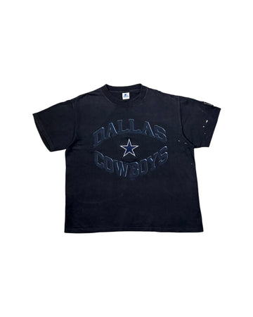 Vintage 90s Dallas Cowboys Single Stitch T-shirt Made In USA | Navy Blue | Size L