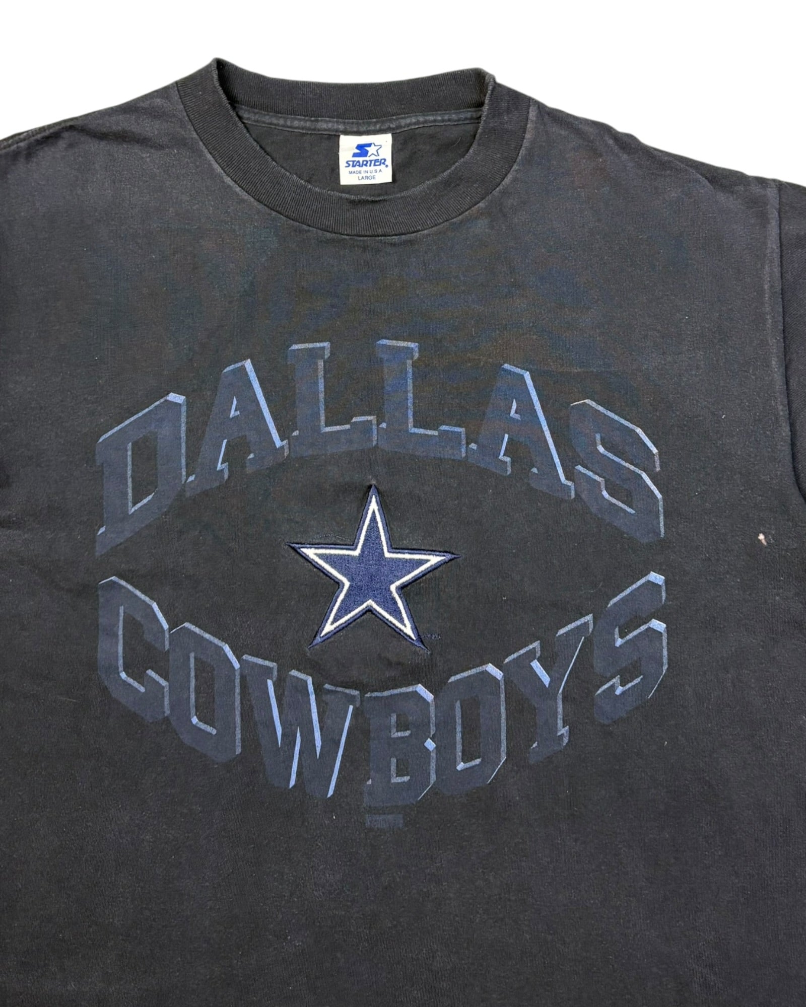 Vintage 90s Dallas Cowboys Single Stitch T-shirt Made In USA | Navy Blue | Size L