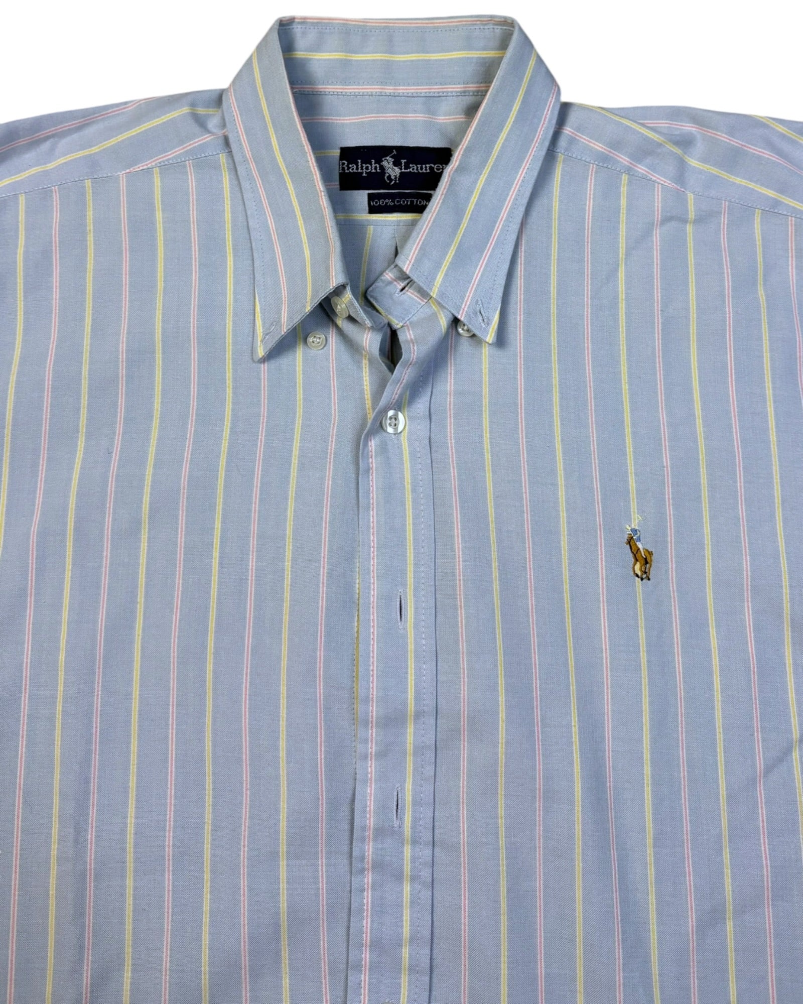 Vintage Polo Ralph Lauren Shirt | Striped Blue | Size L (16-33)