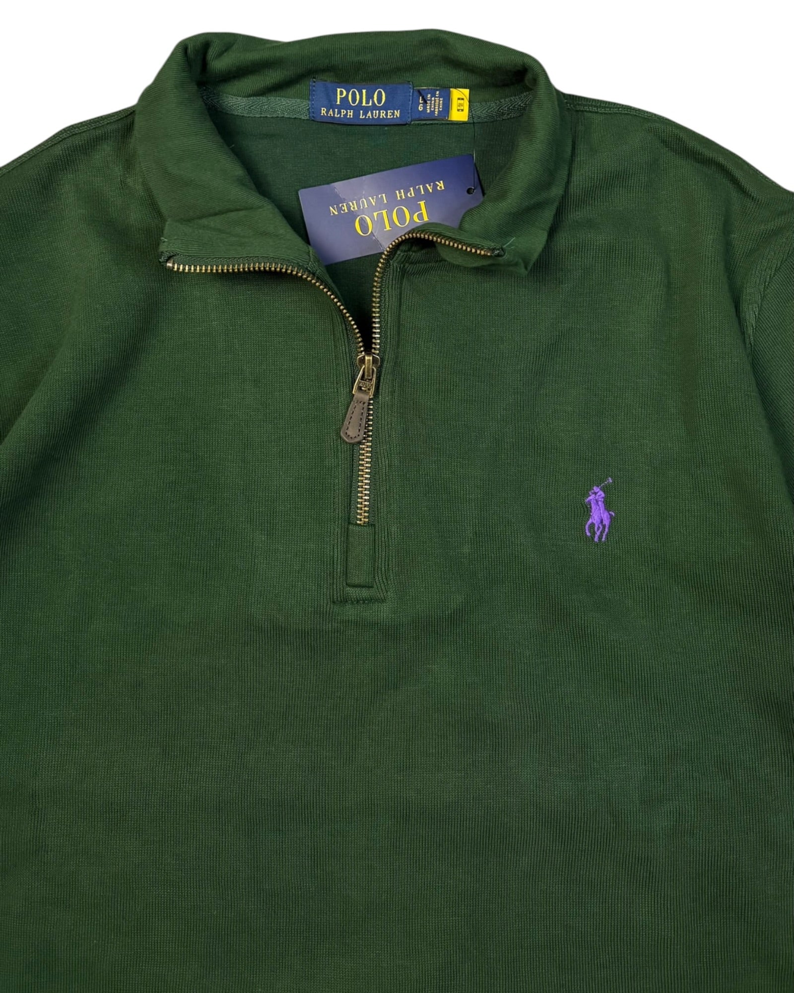 Deadstock Polo Ralph Lauren 1/4 Sweater | Oxford Green | Size L