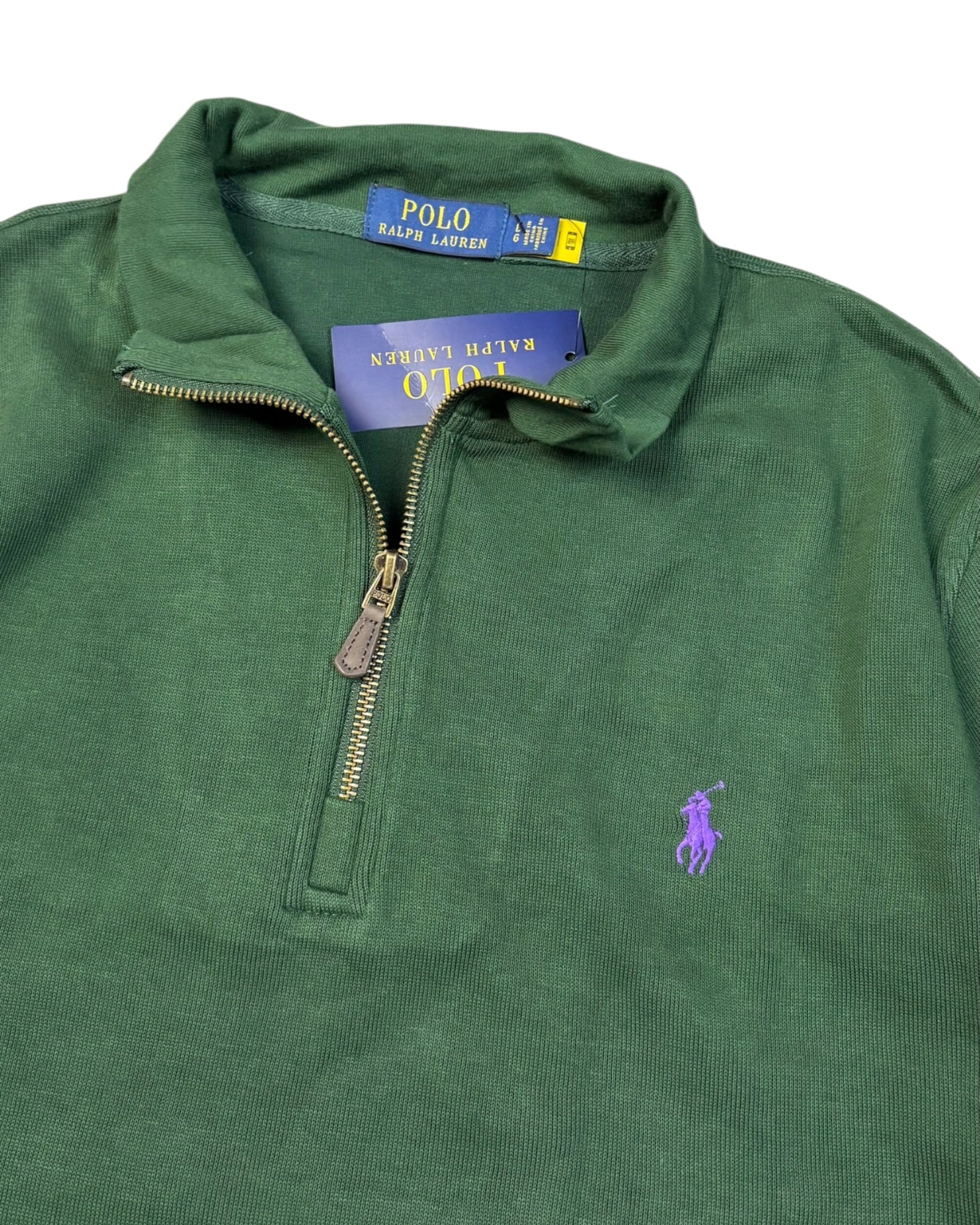 Deadstock Polo Ralph Lauren 1/4 Sweater | Oxford Green | Size L
