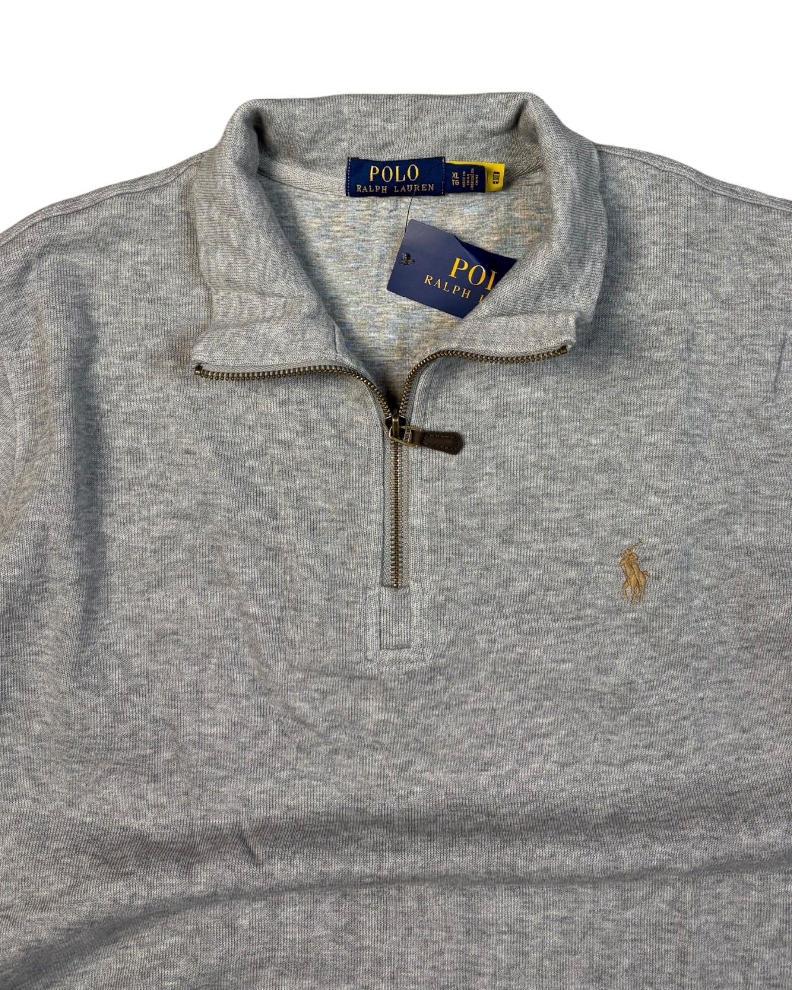 Deadstock Polo Ralph Lauren 1/4 Zip Sweater | Grey | Size XL