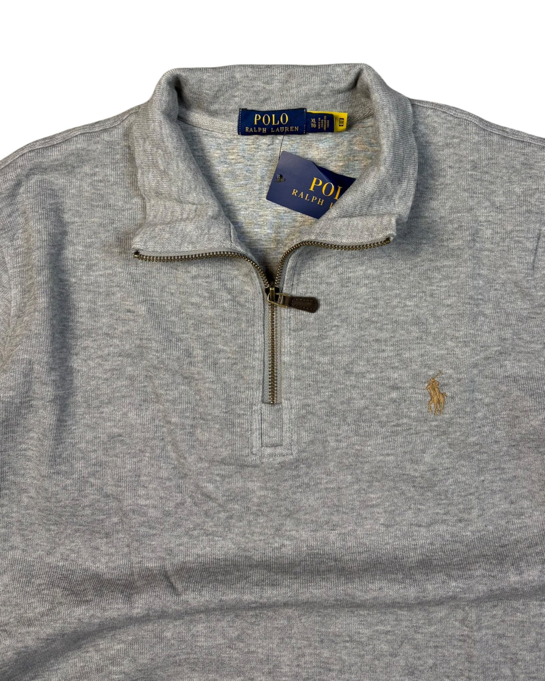 Deadstock Polo Ralph Lauren 1/4 Zip Sweater | Grey | Size XL
