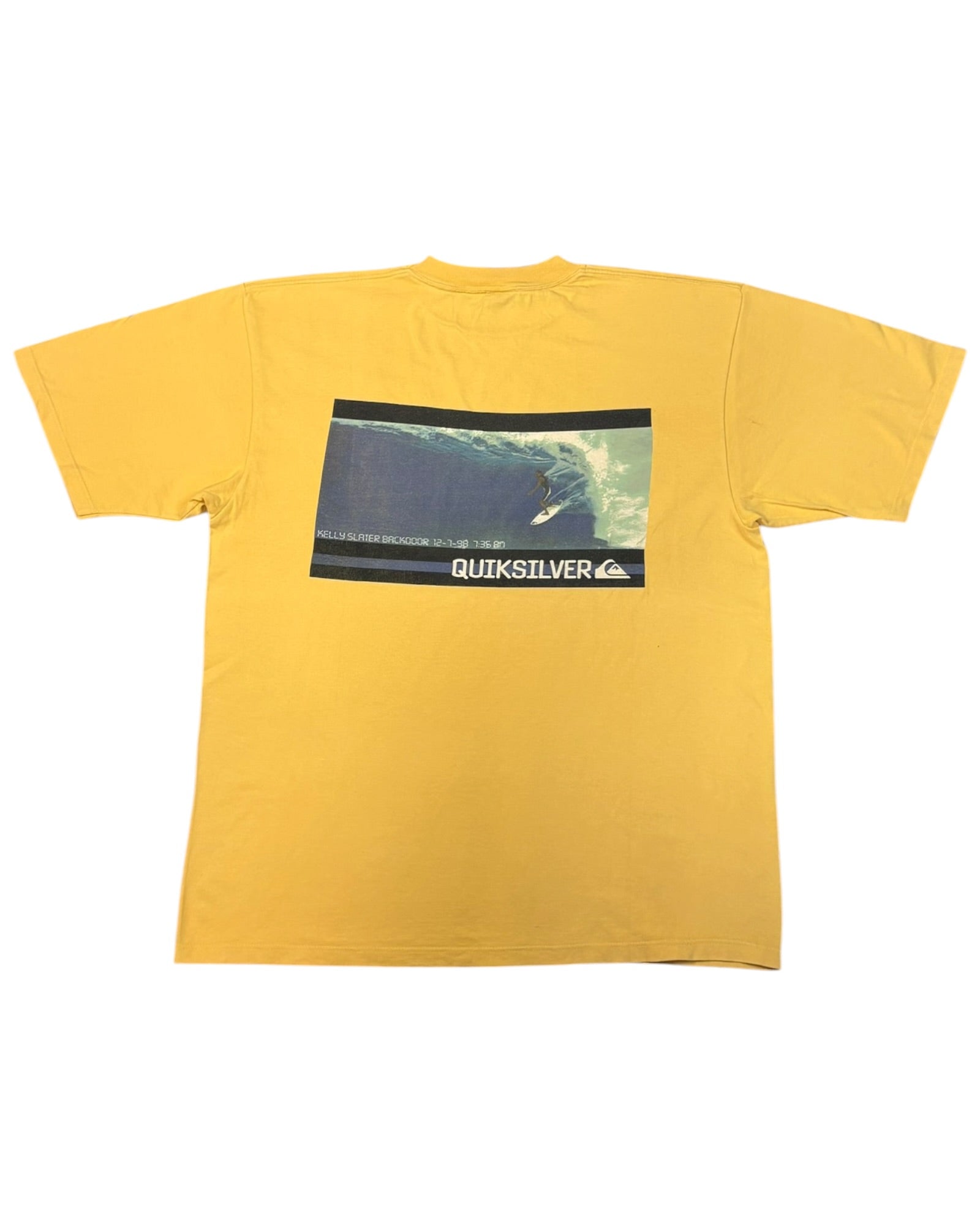 Vintage 1998 Quiksilver Kelly Slater T-shirt | Yellow | Size L