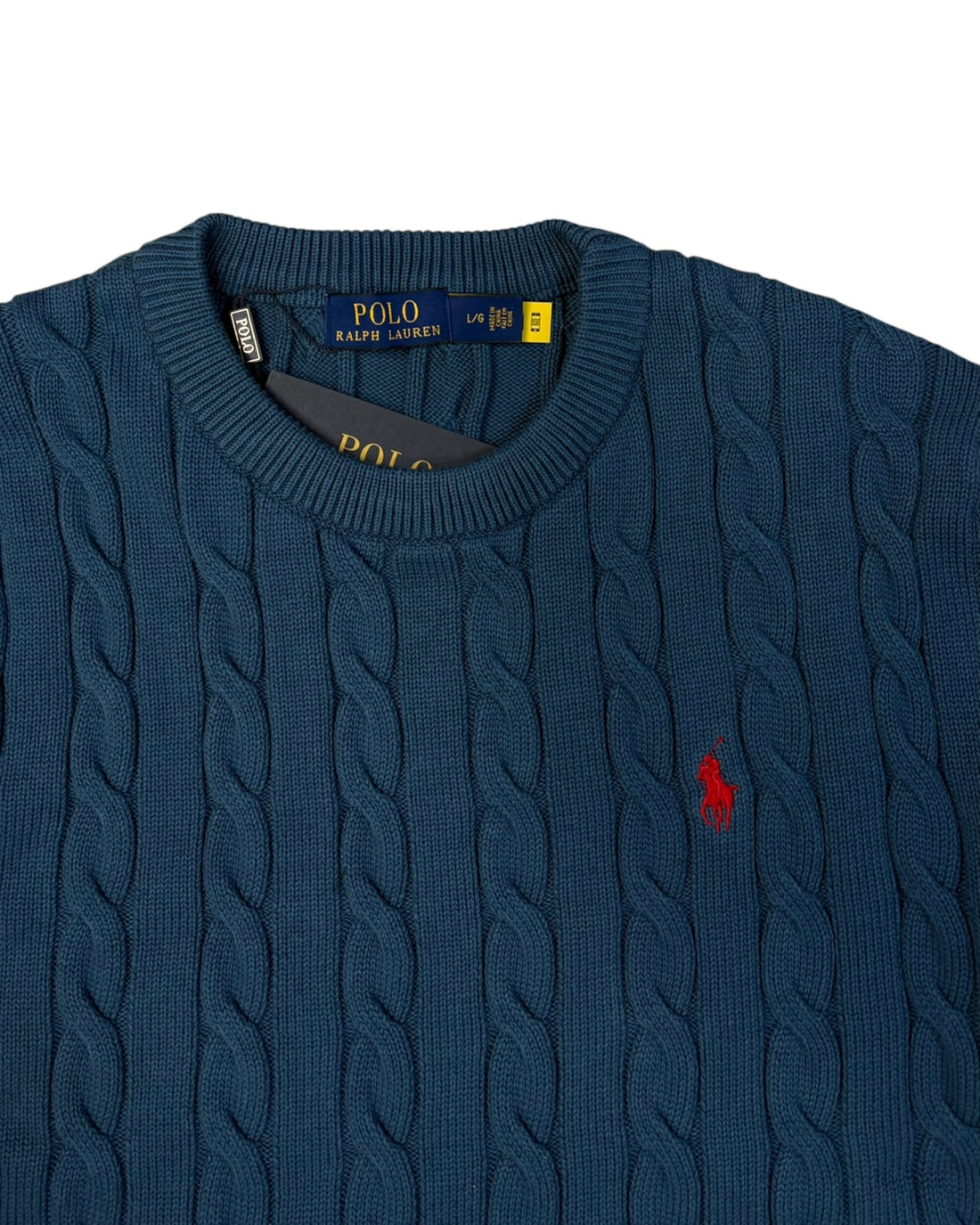 Deadstock Polo Ralph Lauren Cable Knit | Navy Blue | Size M