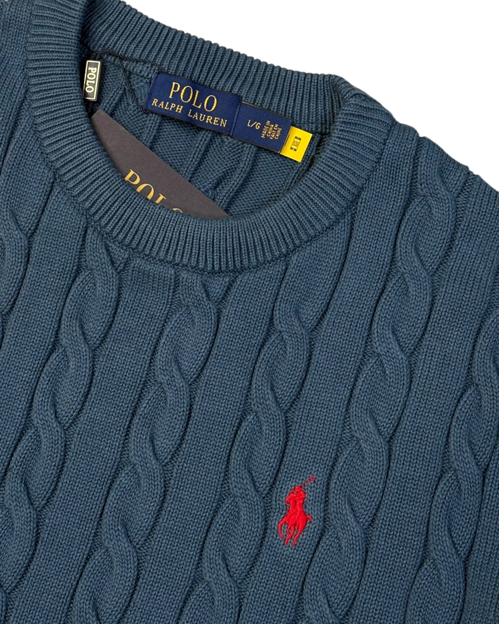 Polo Ralph Lauren de punto trenzado sin usar | Azul marino | Talla M