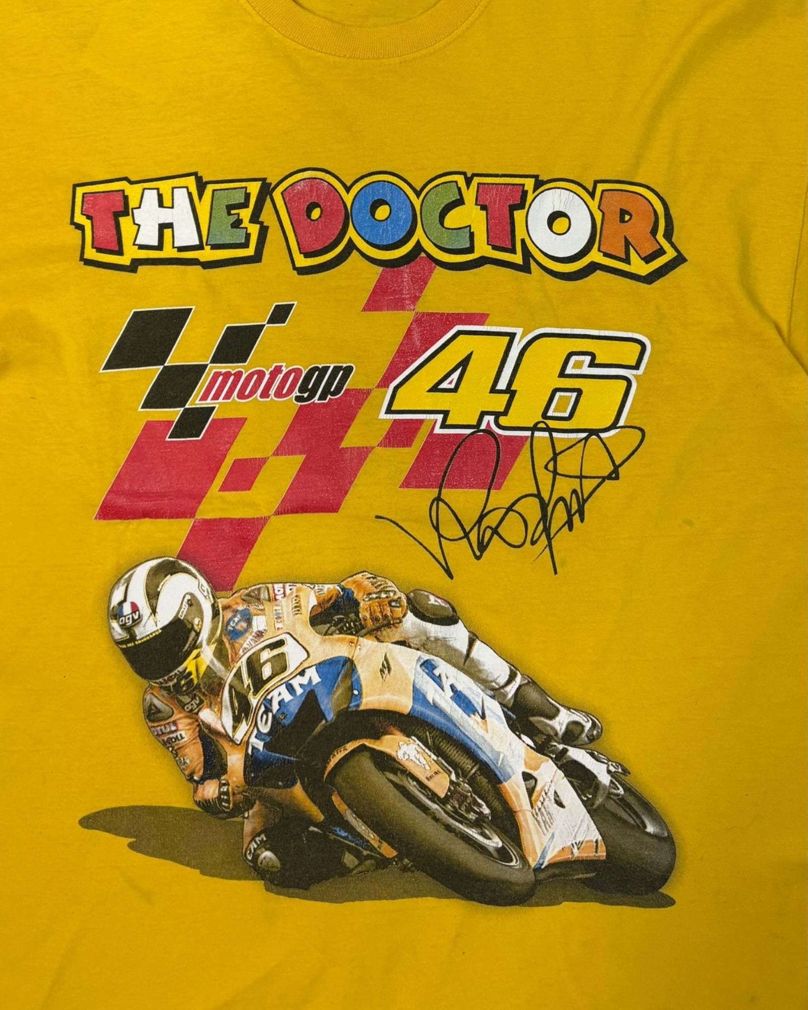 Vintage Valentino Rossi T-shirt | Yellow | Size S