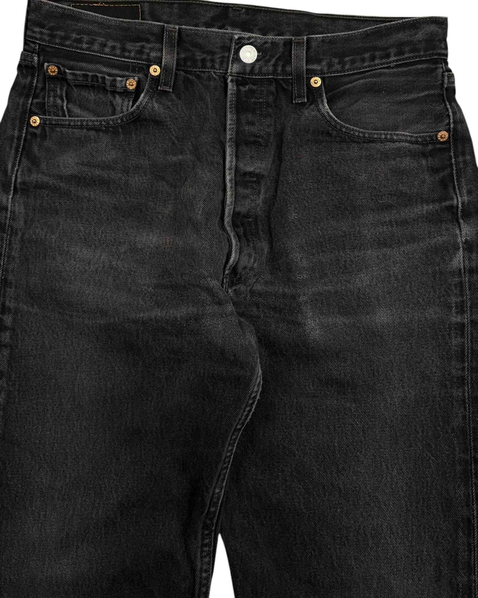 Levis 501 Distressed Jeans | Washed Black | W33 L32