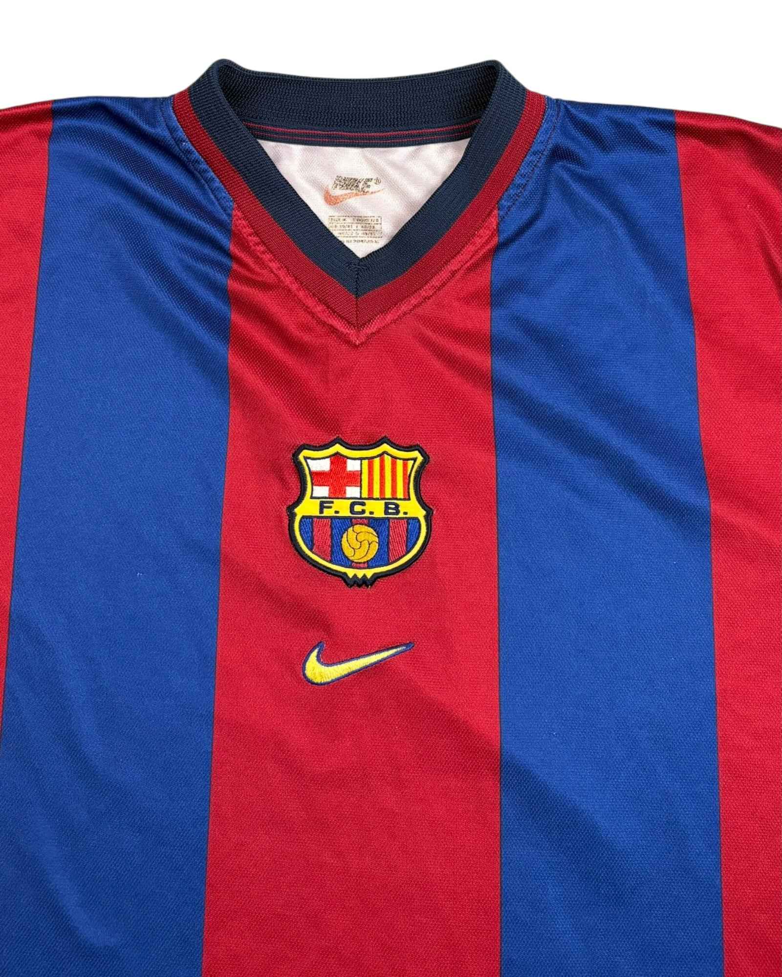 Vintage 1998-00 Authentic Barcelona Home Jersey Made In Portugal  | Navy Blue - Red | Size M