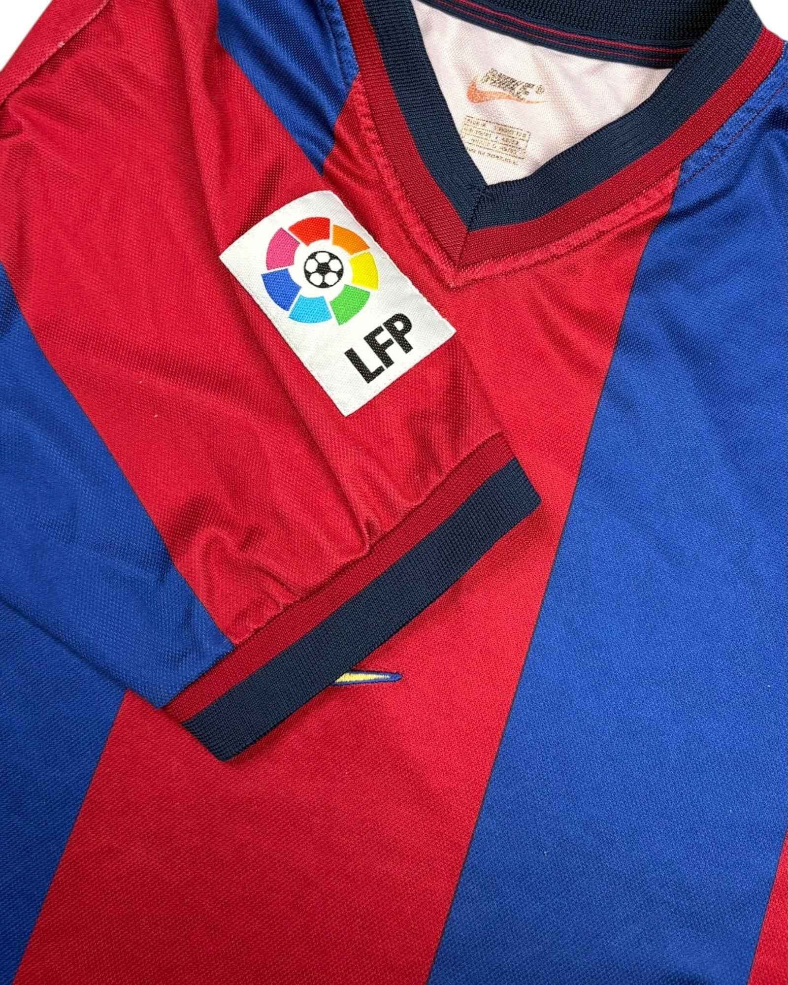 Vintage 1998-00 Authentic Barcelona Home Jersey Made In Portugal  | Navy Blue - Red | Size M