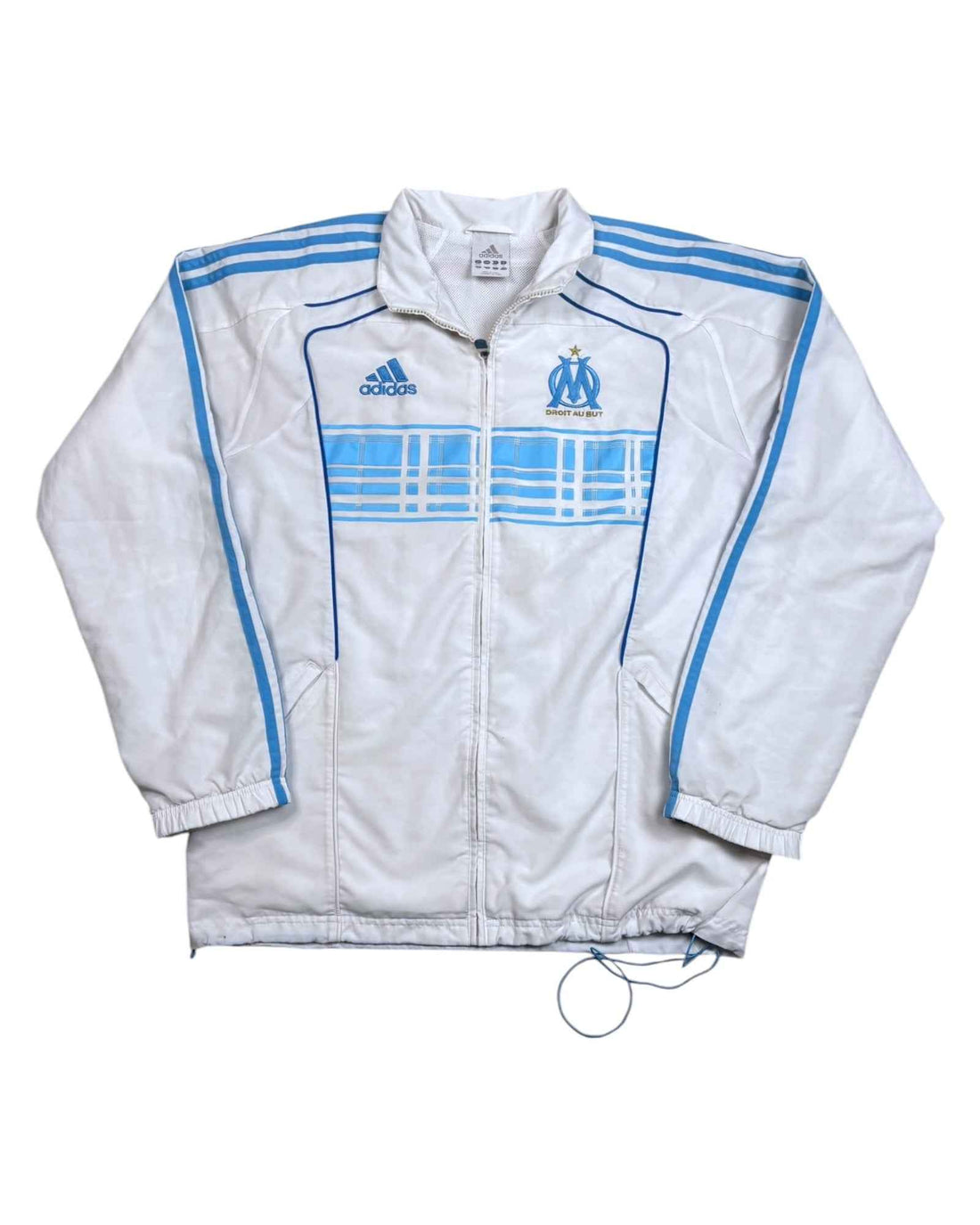 Adidas 2010-11 Marseille Presentation Trackjacket | White - Blue | Size M