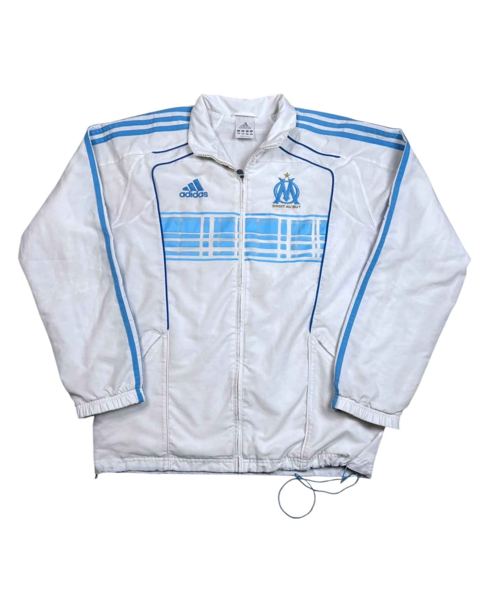 Adidas 2010-11 Marseille Presentation Trackjacket | White - Blue | Size M