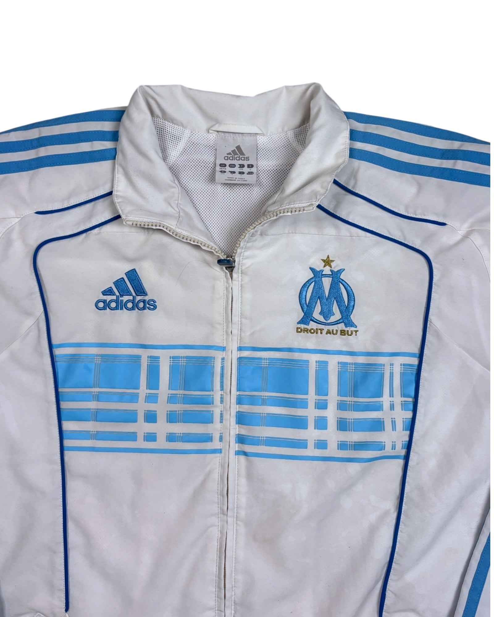 Adidas 2010-11 Marseille Presentation Trackjacket | White - Blue | Size M