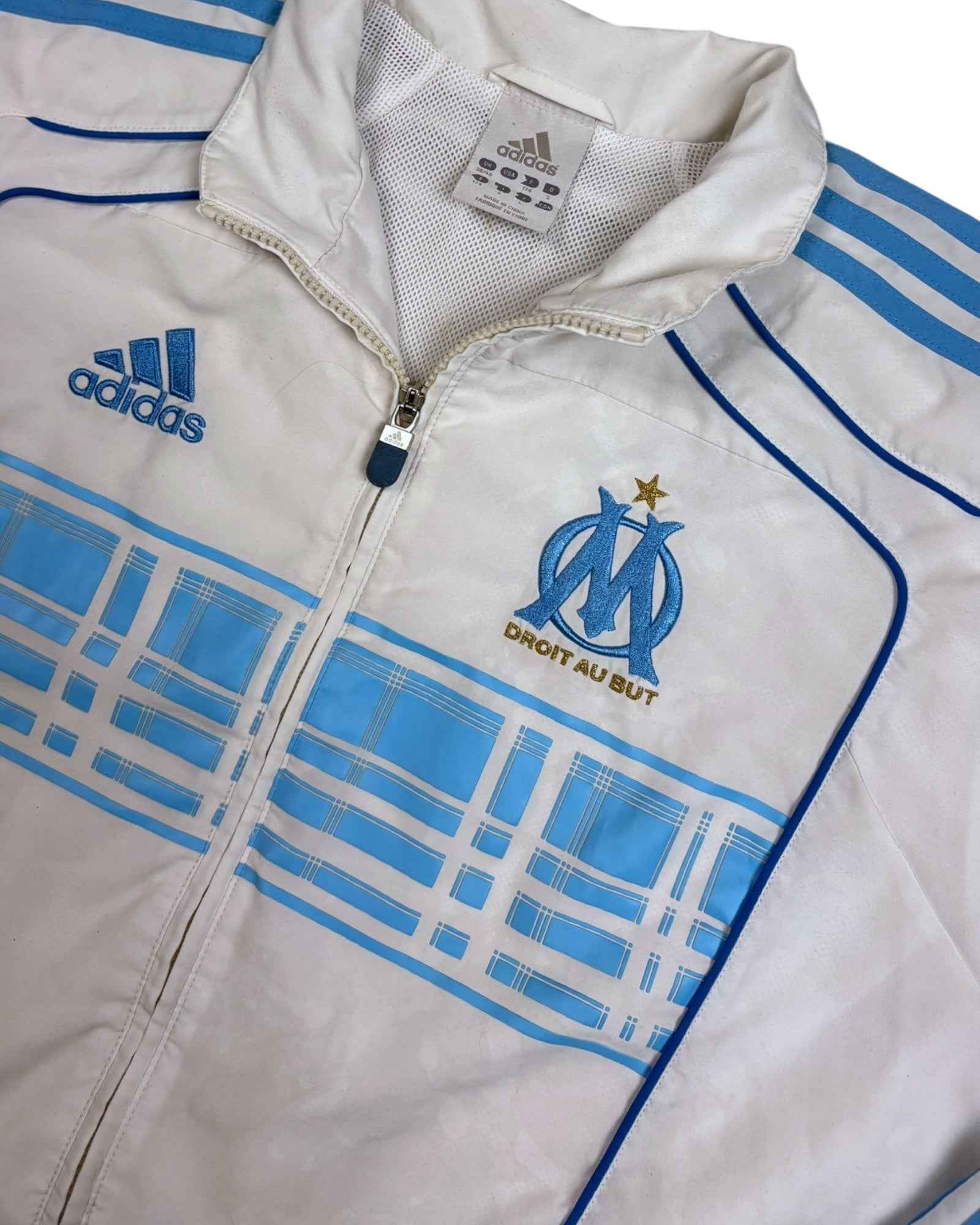 Adidas 2010-11 Marseille Presentation Trackjacket | White - Blue | Size M