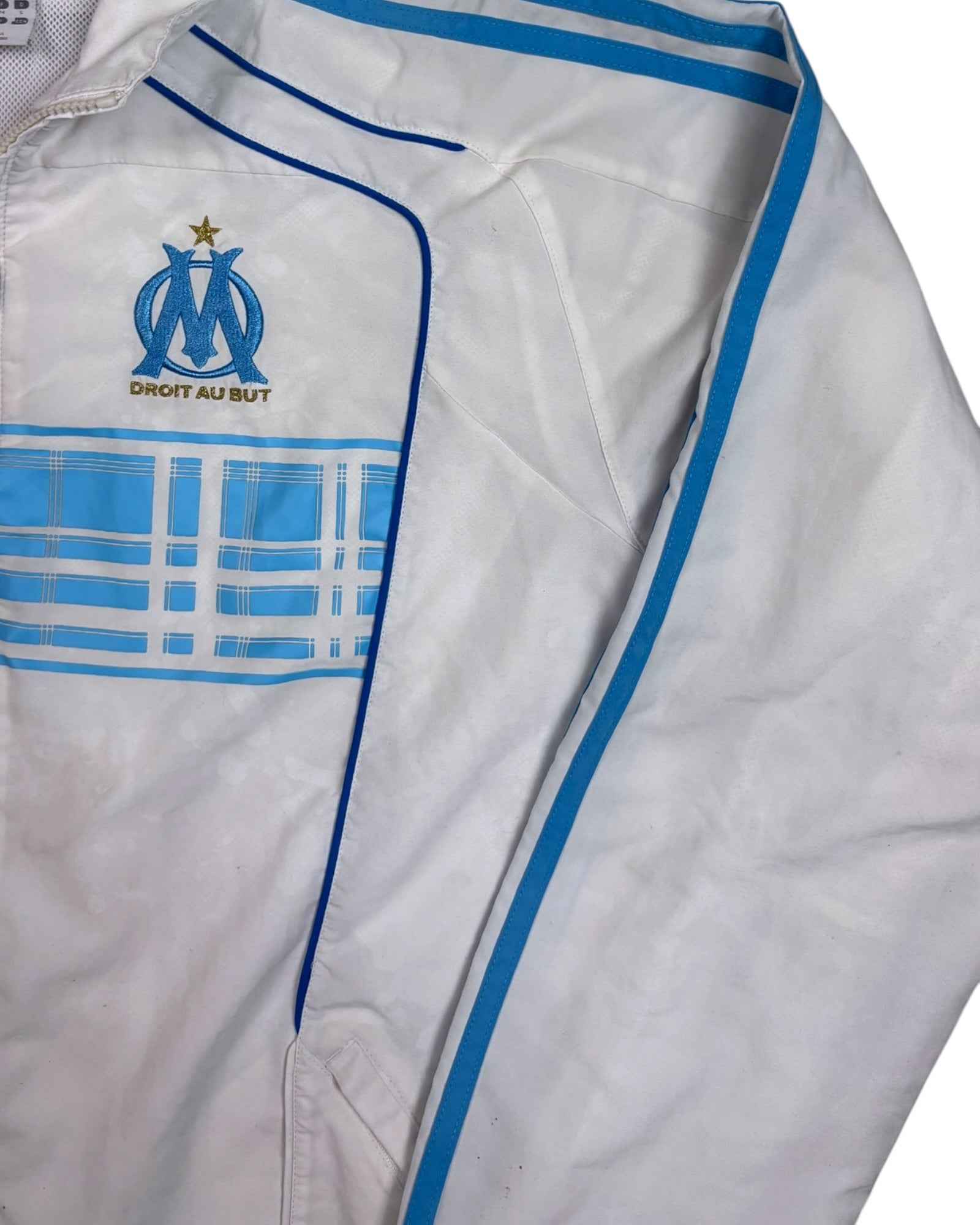 Adidas 2010-11 Marseille Presentation Trackjacket | White - Blue | Size M