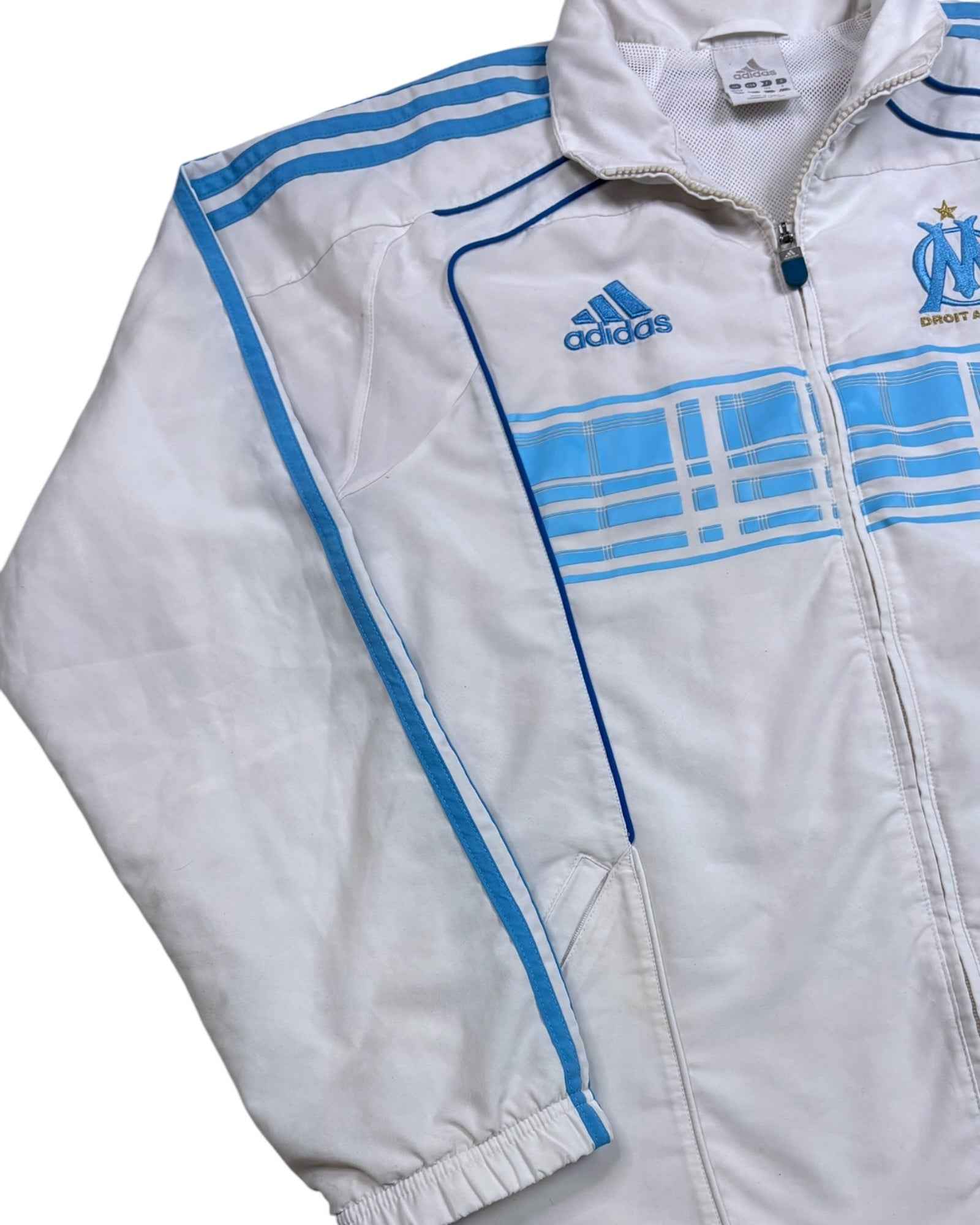 Adidas 2010-11 Marseille Presentation Trackjacket | White - Blue | Size M