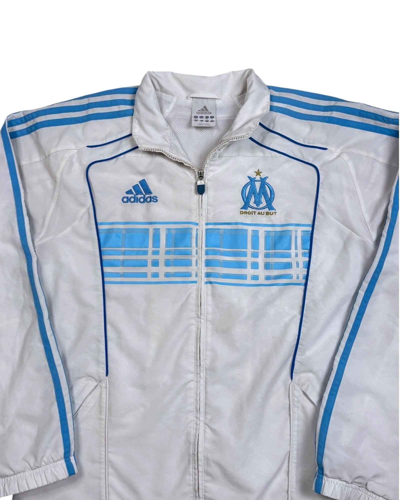 Adidas 2010-11 Marseille Presentation Trackjacket | White - Blue | Size M