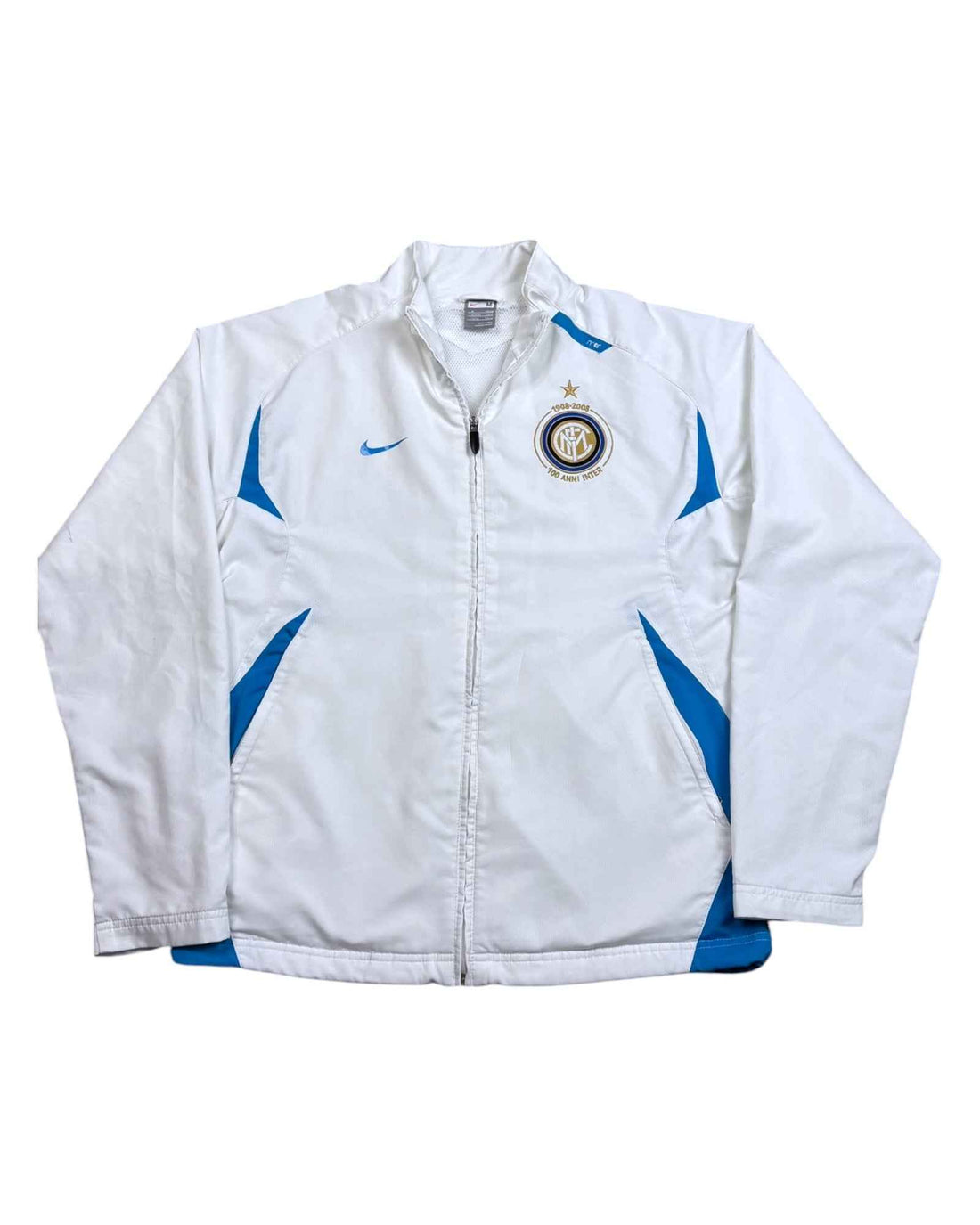 Vintage 2008 Nike Inter Milan 100 Years Anniversary Track Jacket | White/Blue | Size M
