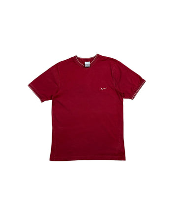 Vintage 00s Nike V-neck T-shirt | Red | Size M