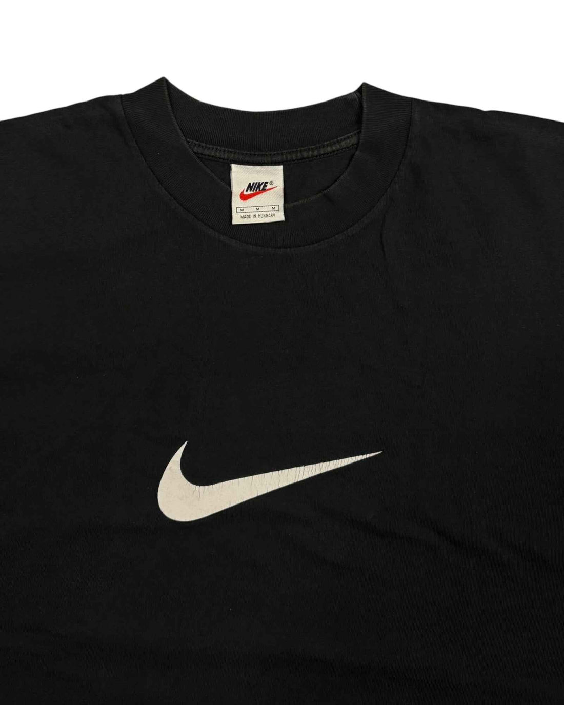 Vintage 90s Nike Center Swoosh T-shirt | Black | Size M