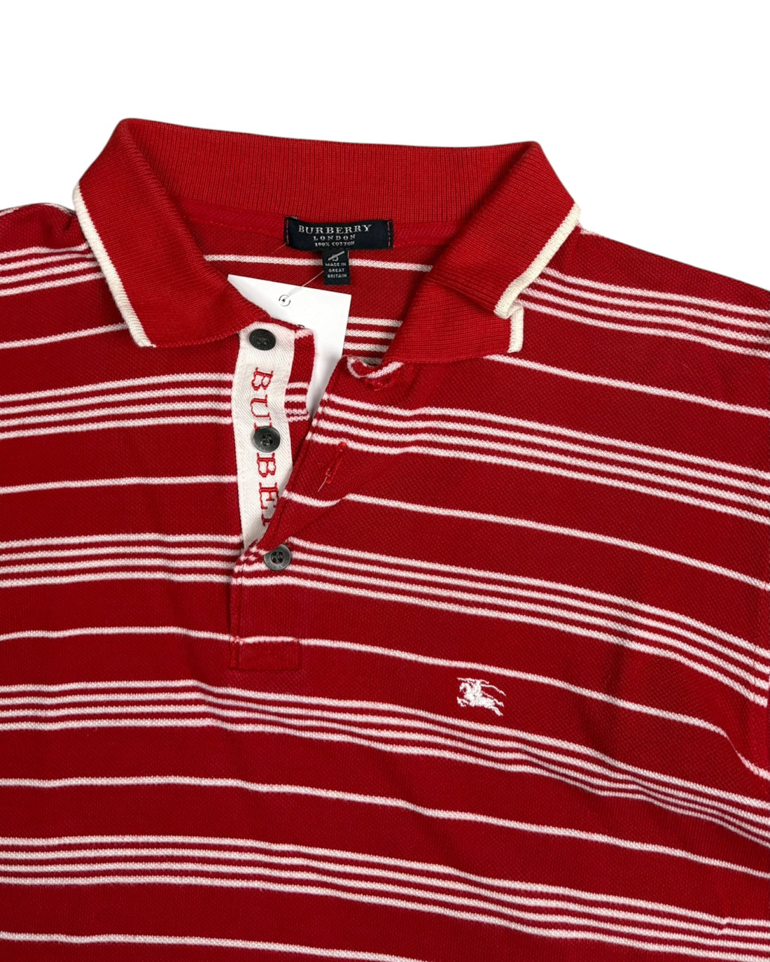 Vintage Burberry Made in England Polo T-shirt | Red | Size S