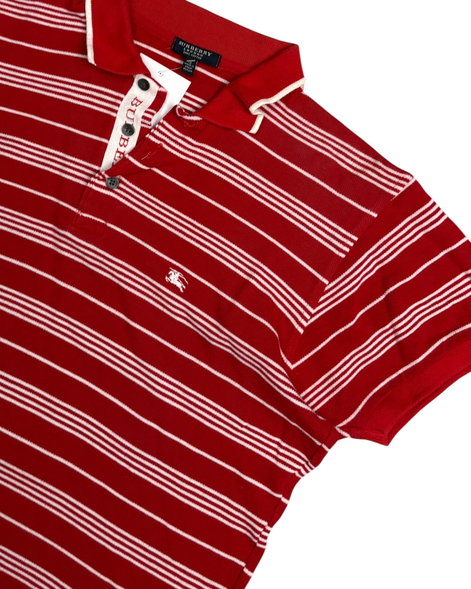 Vintage Burberry Made in England Polo T-shirt | Red | Size S