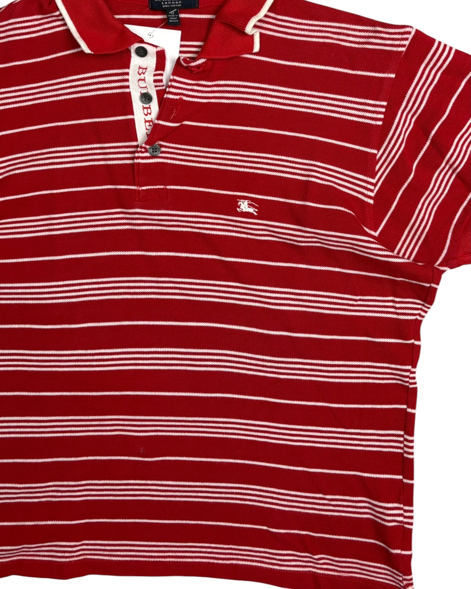 Vintage Burberry Made in England Polo T-shirt | Red | Size S