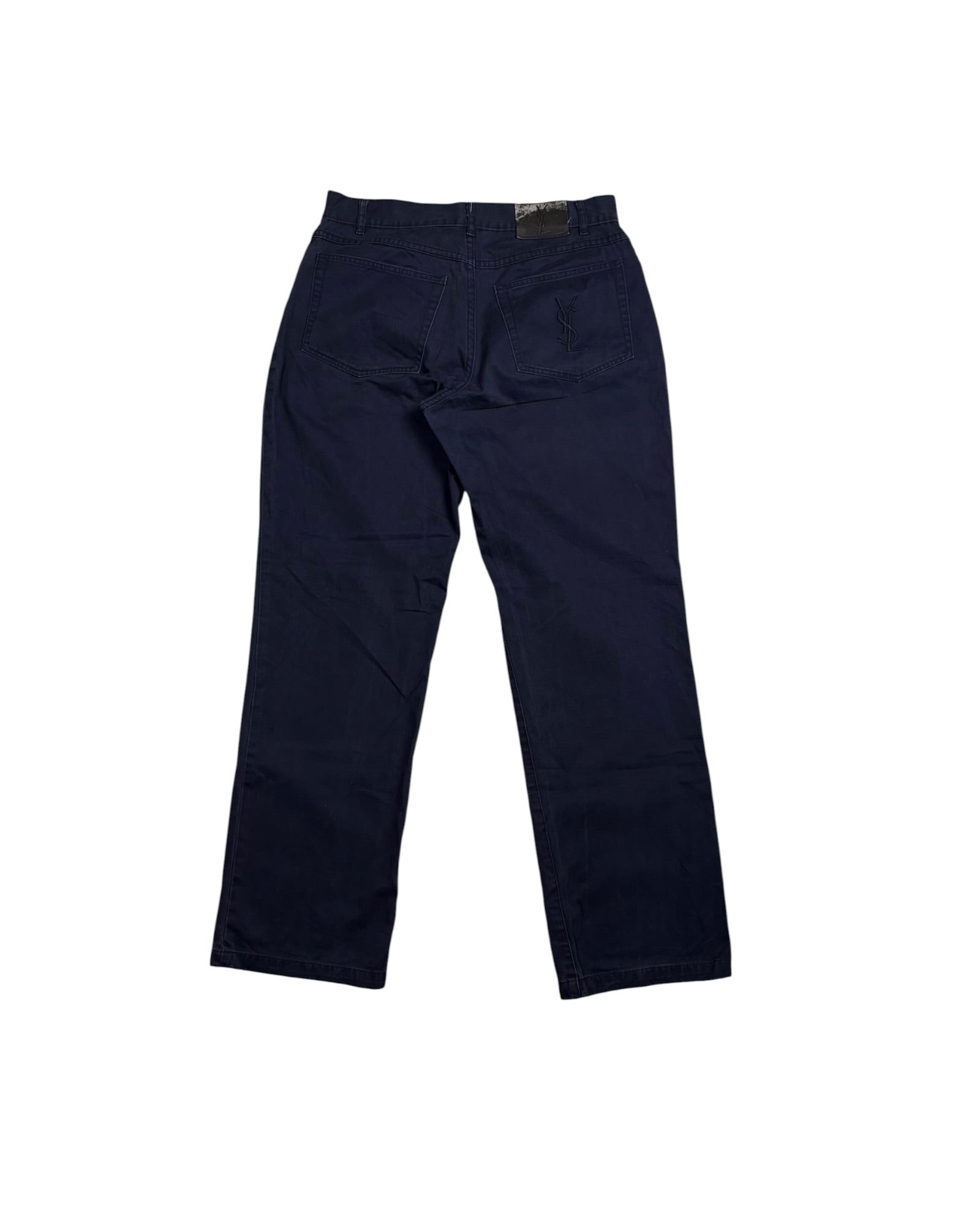 Pantalones de algodón vintage Yves Saint Laurent | Azul marino | Talla 30