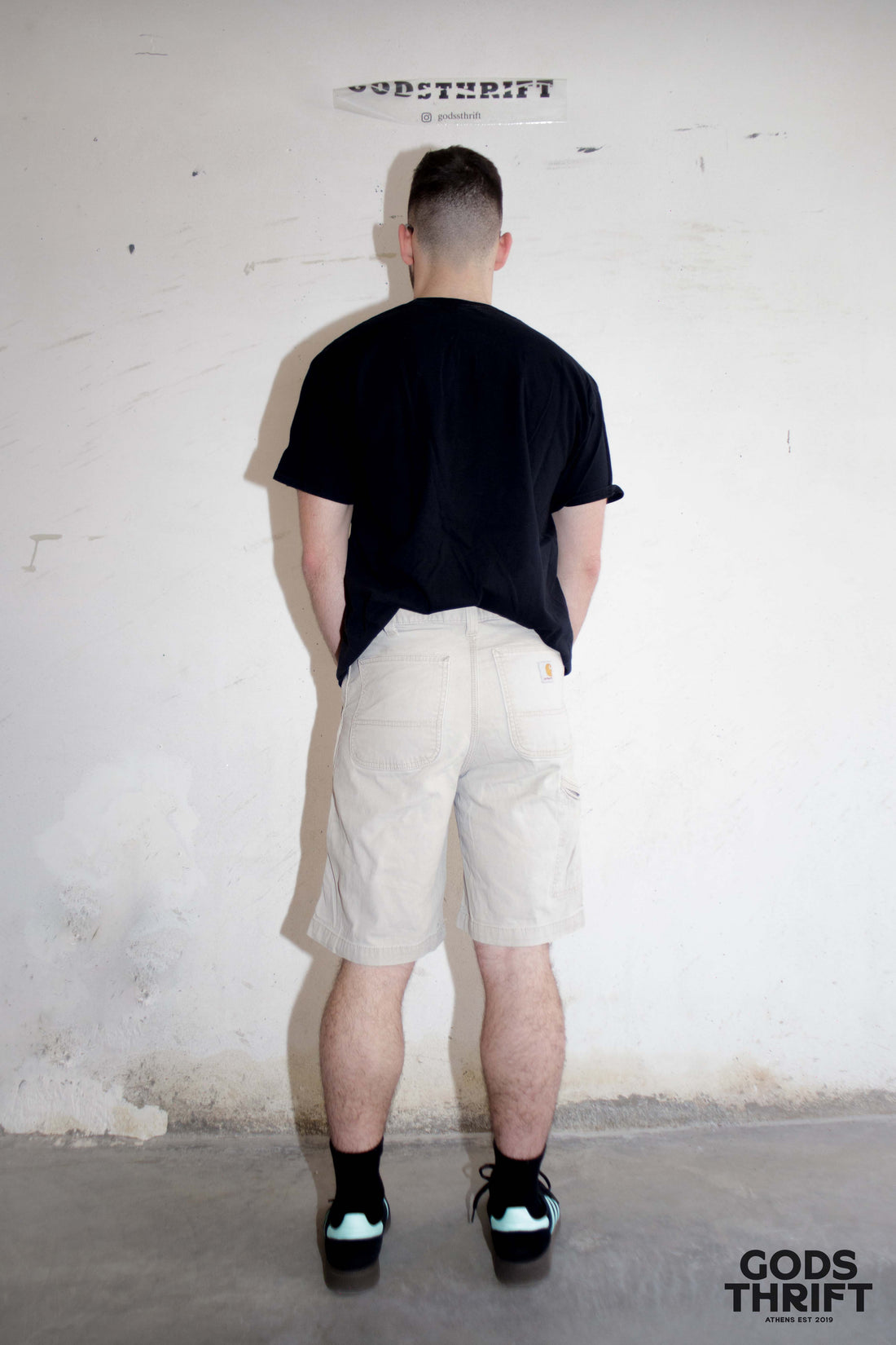 Carhartt carpenter shorts Beige (M) - Gods Thrift Athens