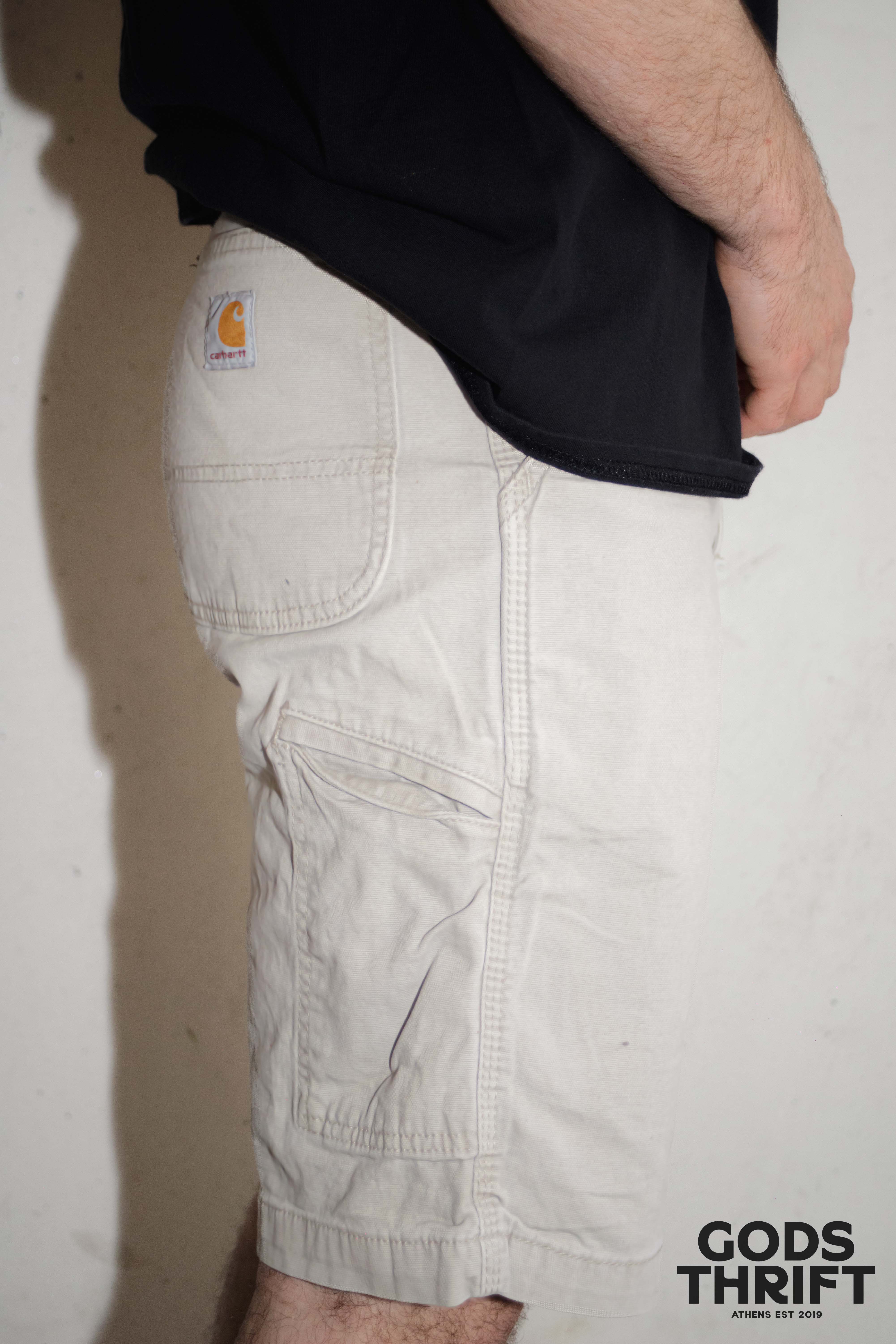 Carhartt carpenter shorts Beige (M) - Gods Thrift Athens