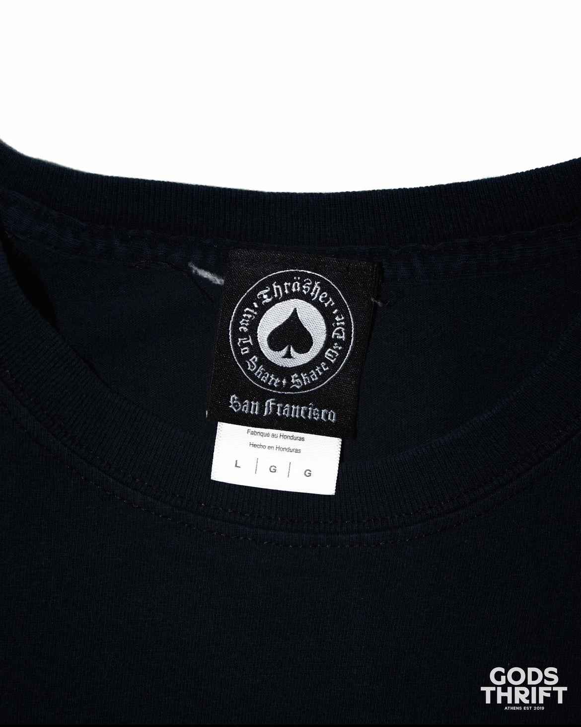 Thrasher T-shirt Navy (L) - Gods Thrift Athens