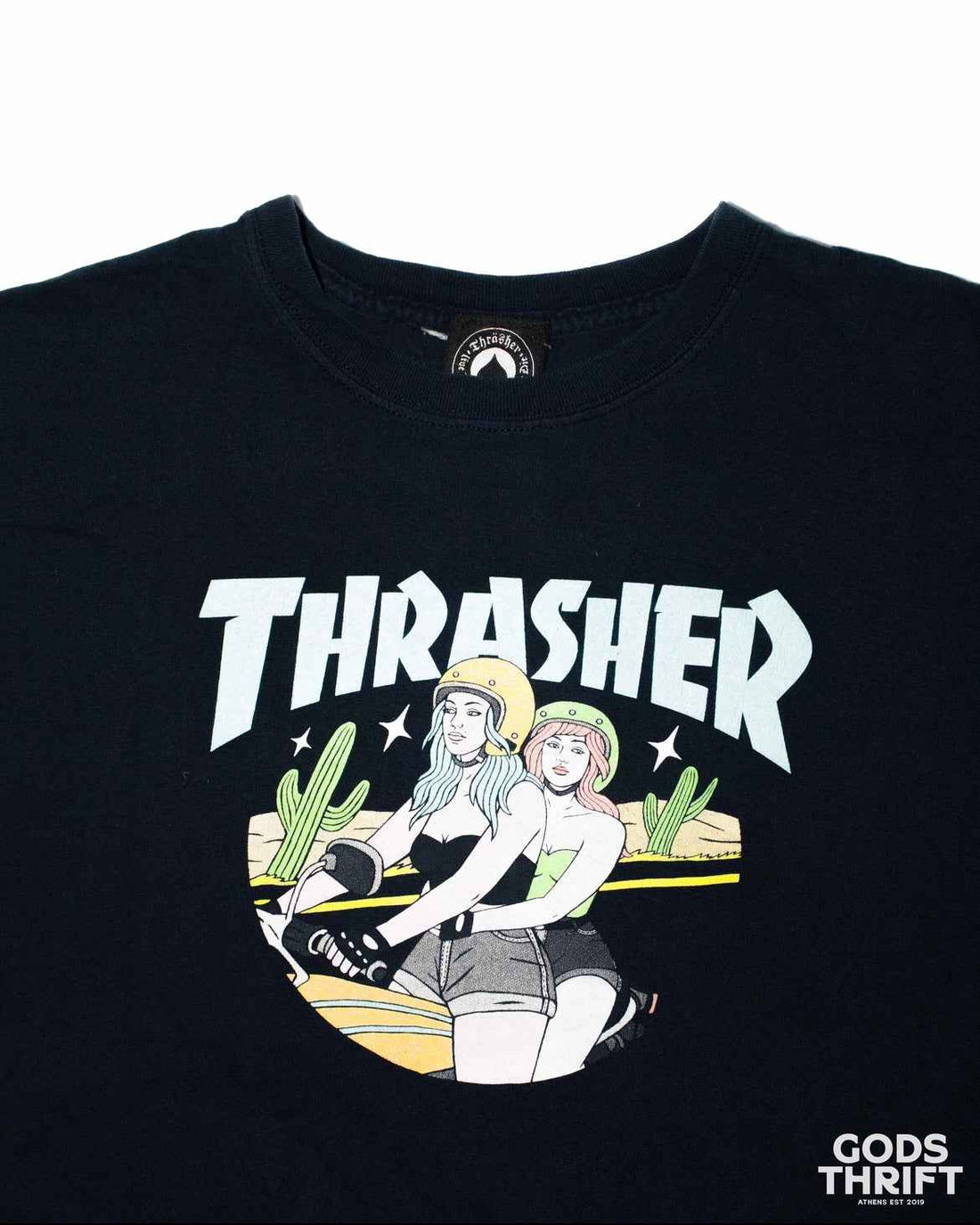 Thrasher T-shirt Navy (L) - Gods Thrift Athens