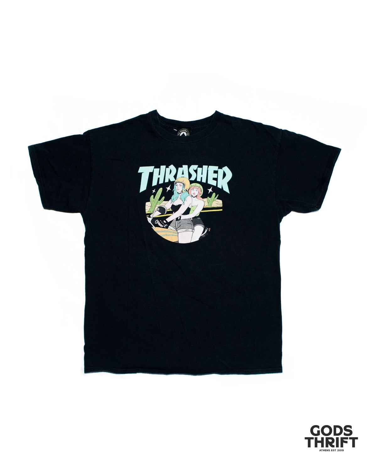 Thrasher T-shirt Navy (L) - Gods Thrift Athens