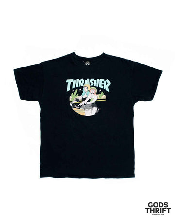 Thrasher T-shirt Navy (L) - Gods Thrift Athens