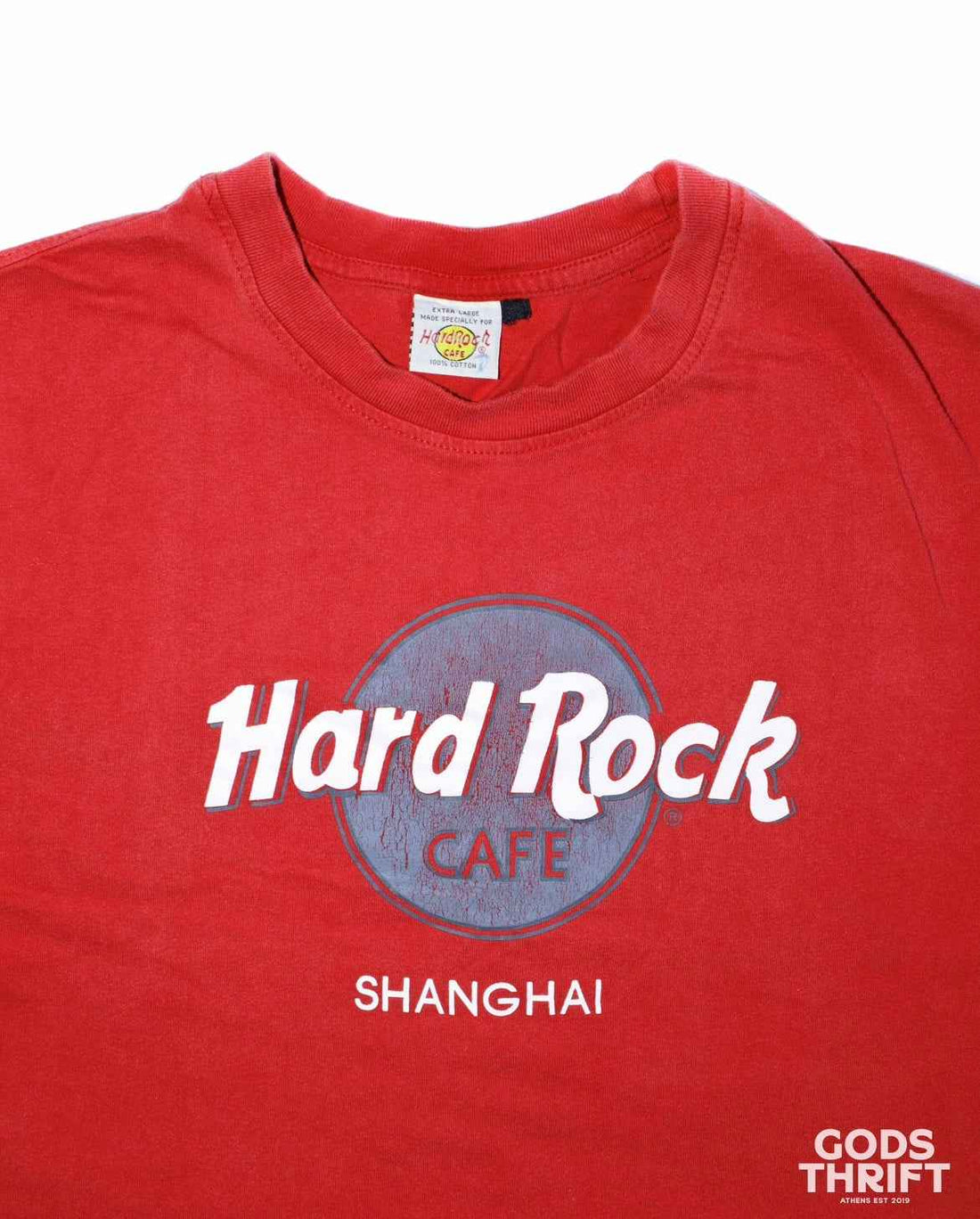 Hard Rock Shanghai T-Shirt Red (M) - Gods Thrift Athens