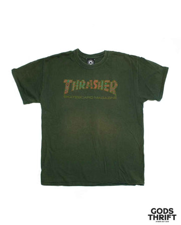 Thrasher T-shirt green (L) - Gods Thrift Athens