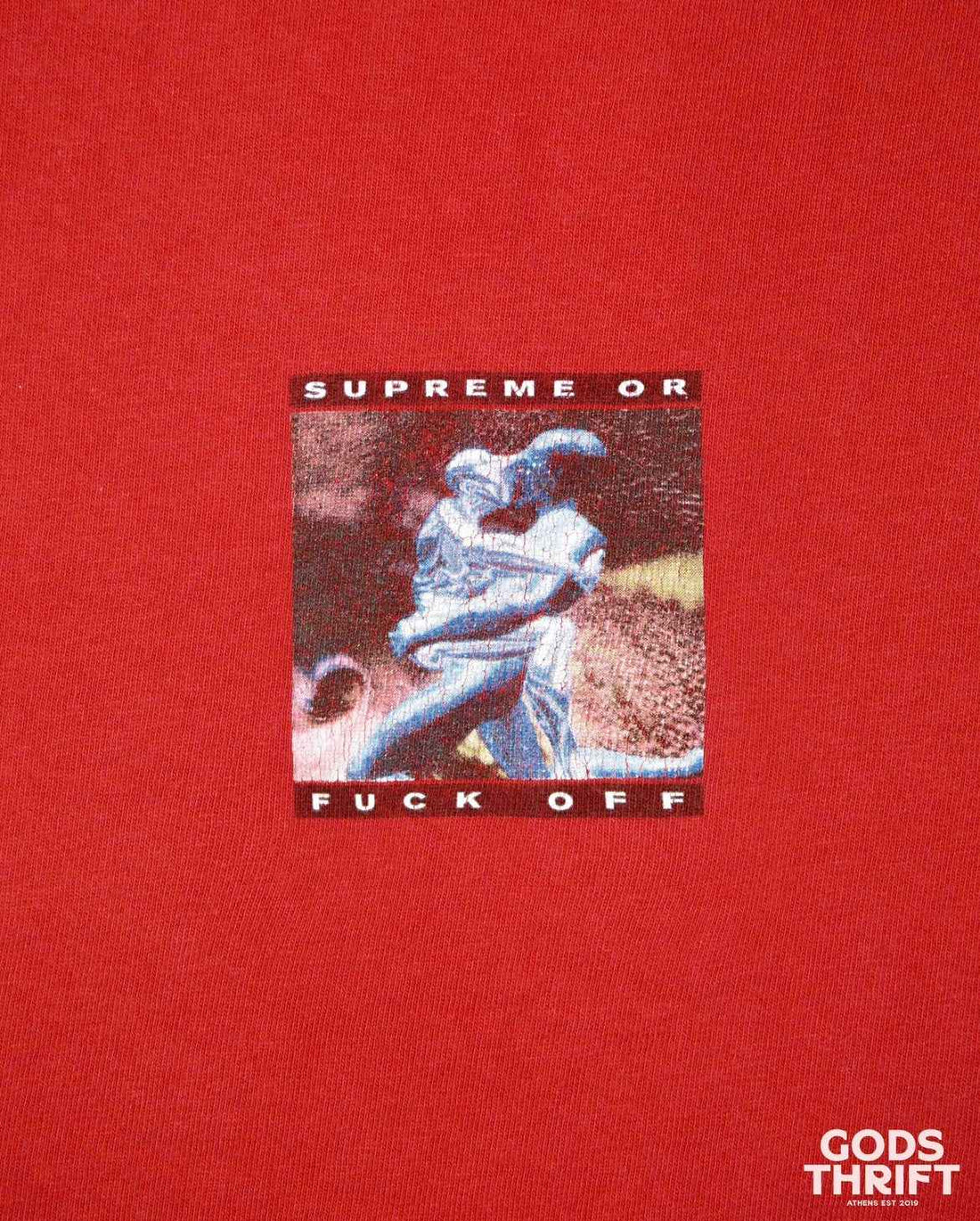 Supreme or Fuck Off T-shirt Red (L) - Gods Thrift Athens
