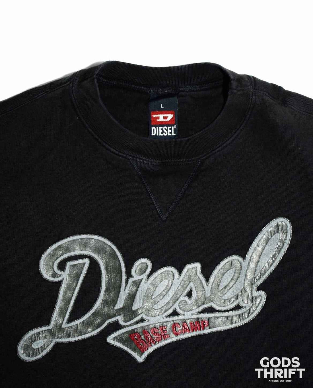 Diesel Crewneck Black (L) - Gods Thrift Athens
