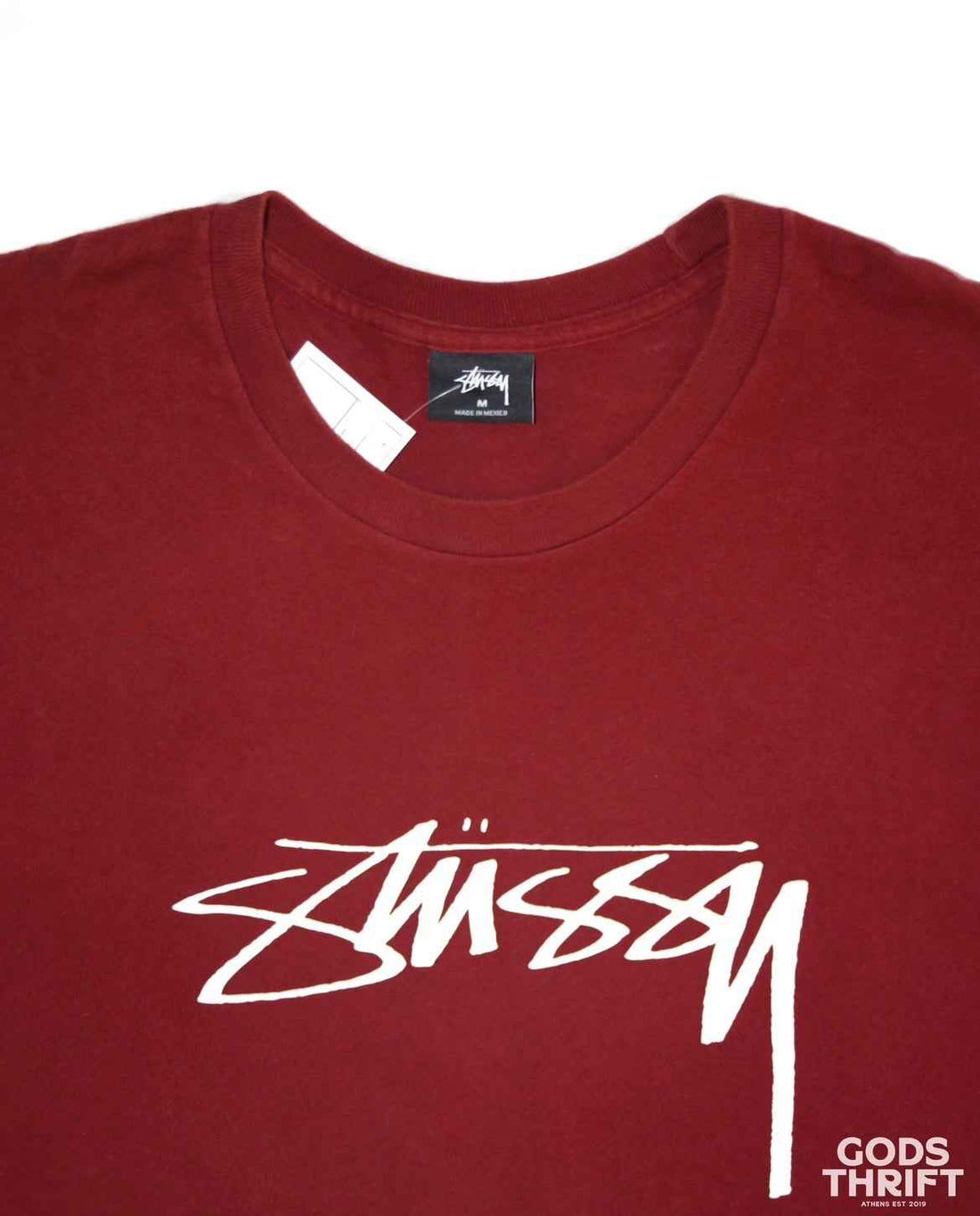 Stussy Long Sleeve T-shirt Burgundy (M) - Gods Thrift Athens