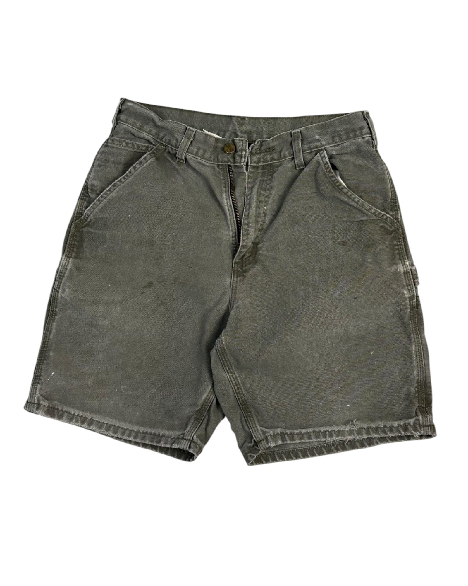 Vintage Carhartt Distressed Work Shorts | Olive | W30 | Grade B